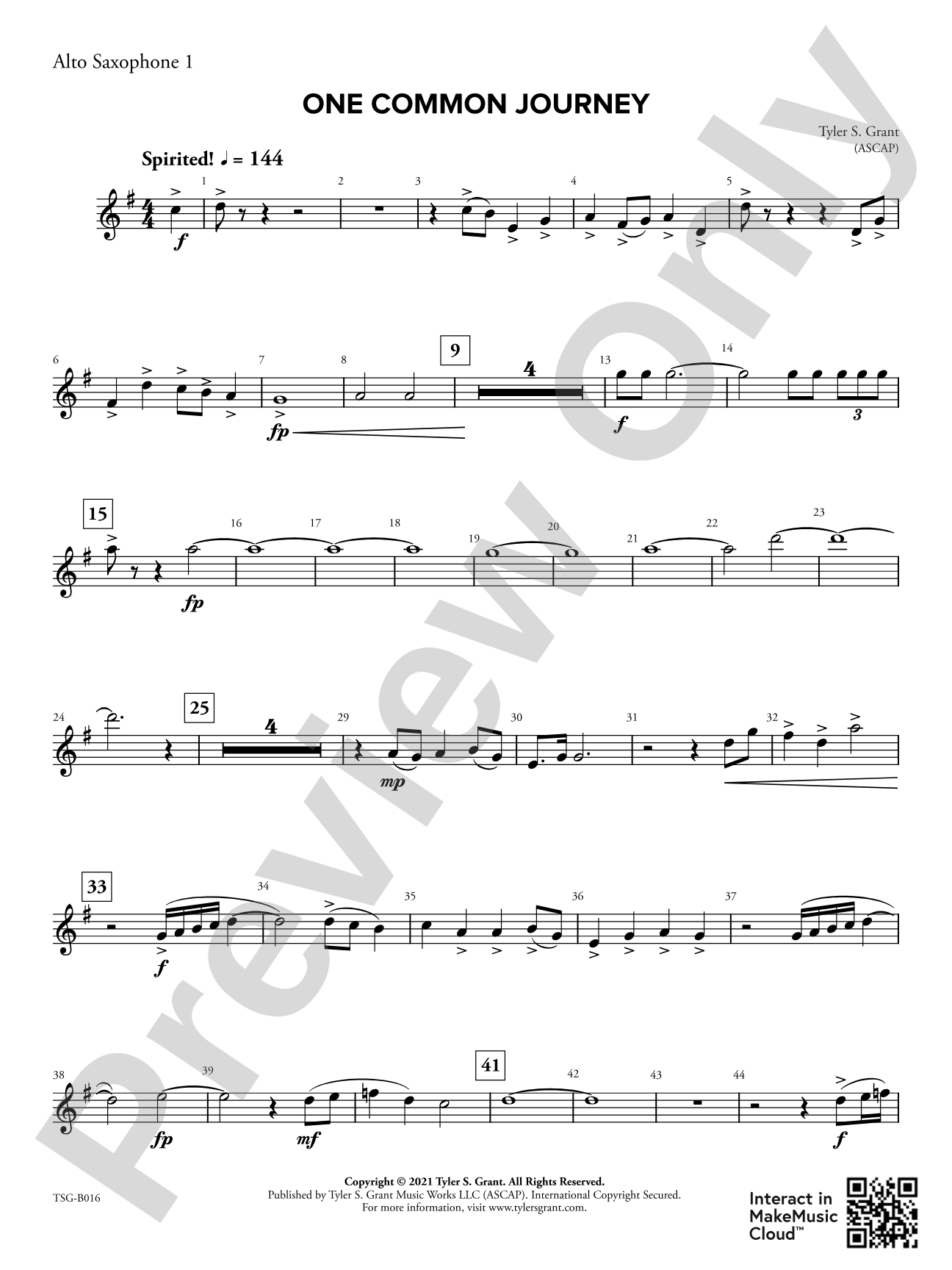 One Common Journey: 1st E-flat Alto Saxophone