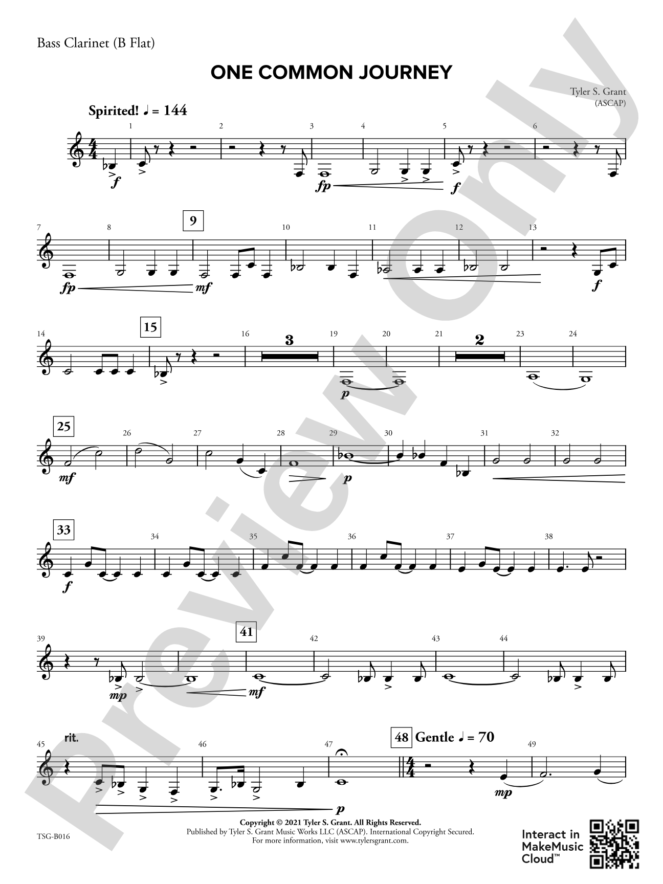 One Common Journey: Bass Clarinet