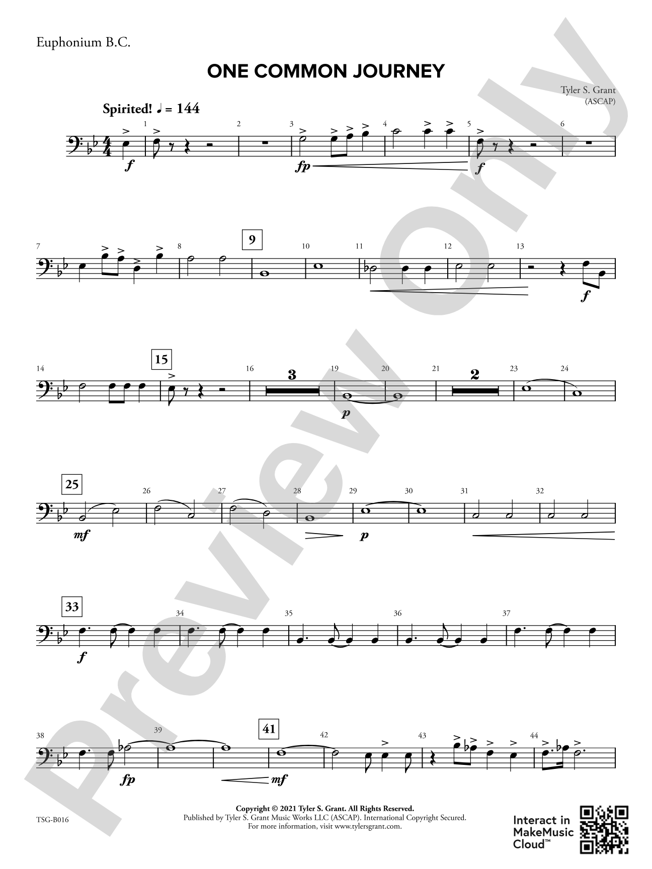 One Common Journey: Baritone B.C.