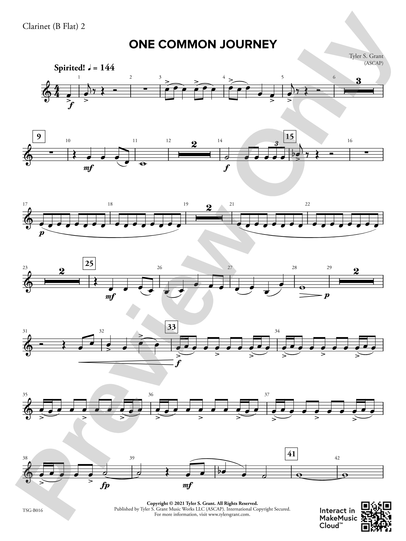 One Common Journey: 2nd B-flat Clarinet