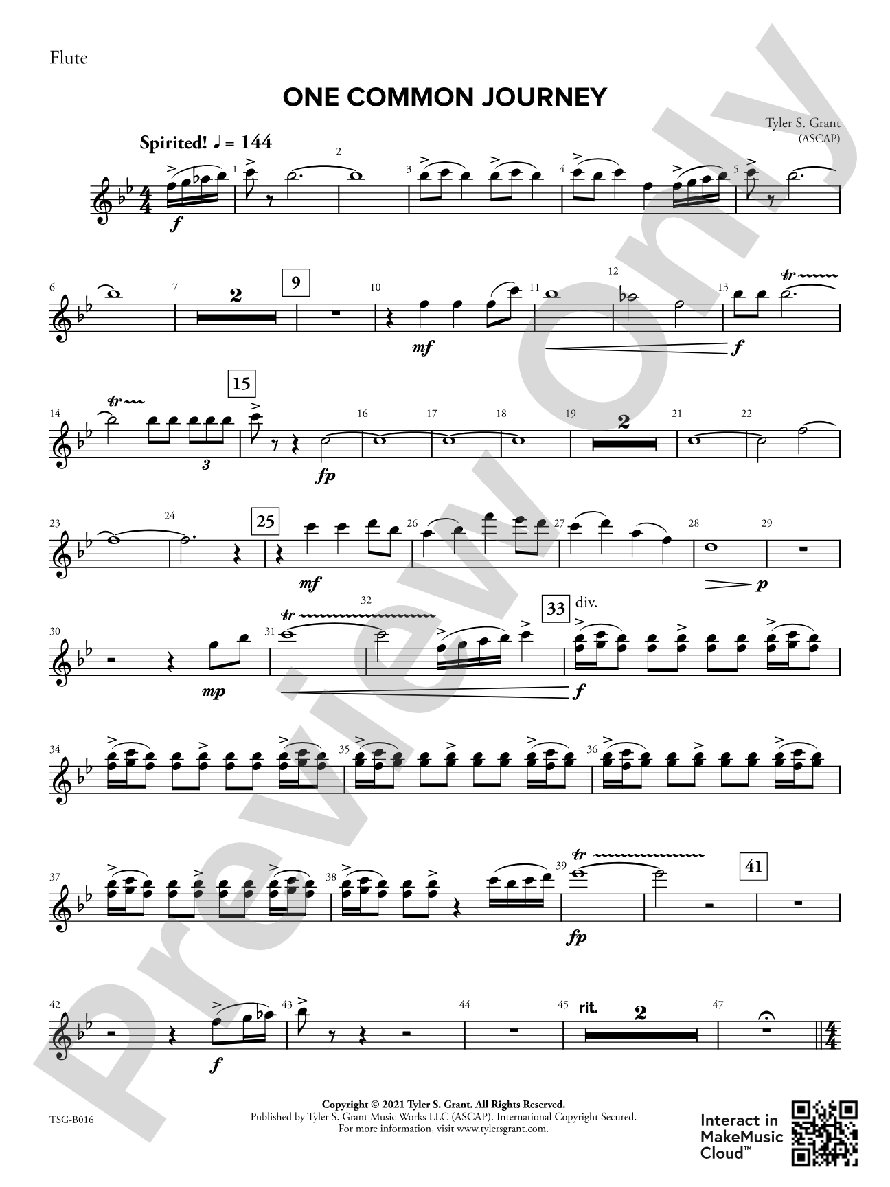 One Common Journey: 1st Flute