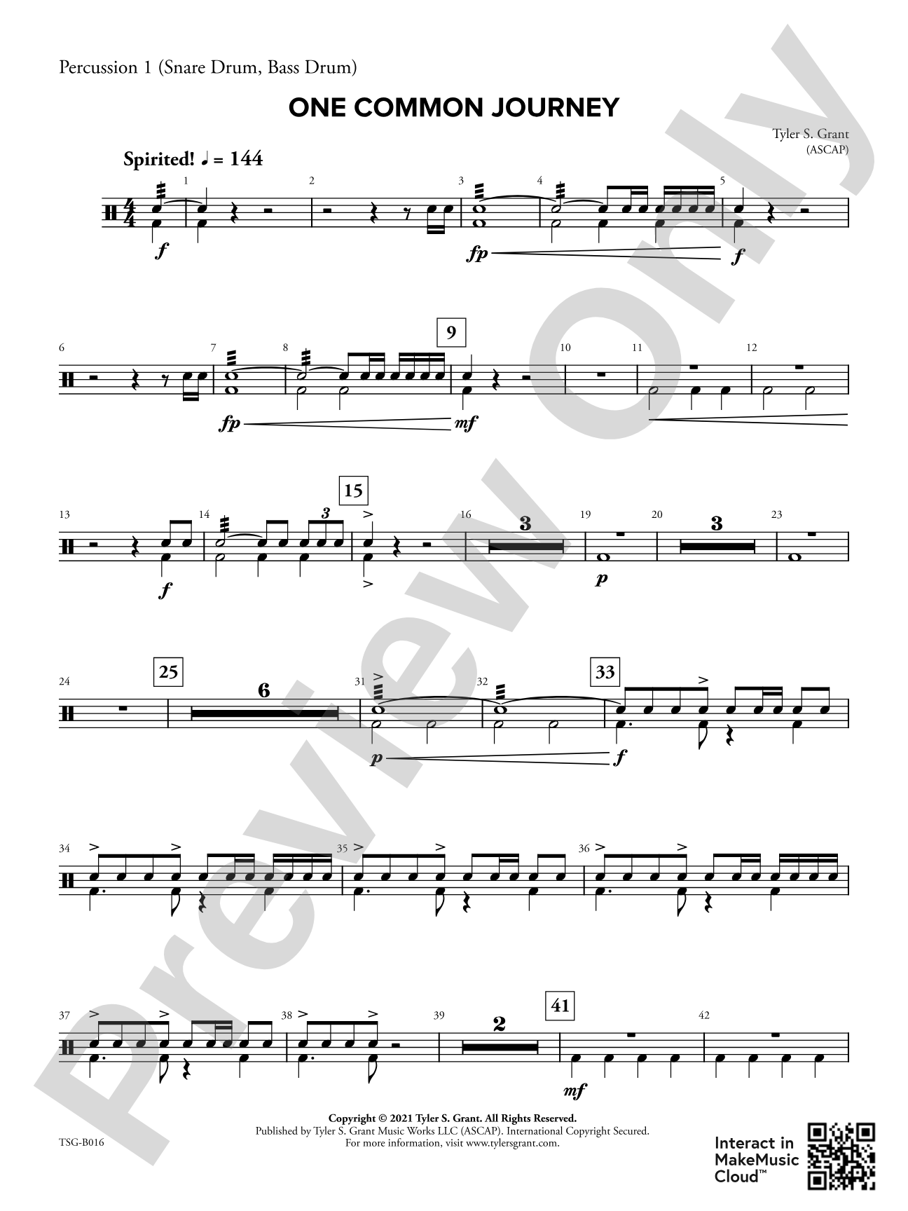 One Common Journey: 1st Percussion
