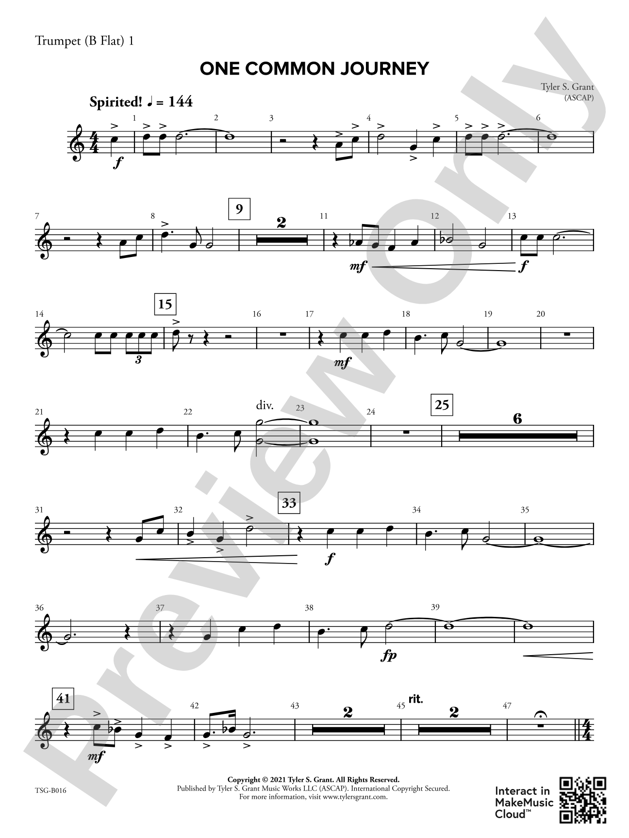 One Common Journey: 1st B-flat Trumpet