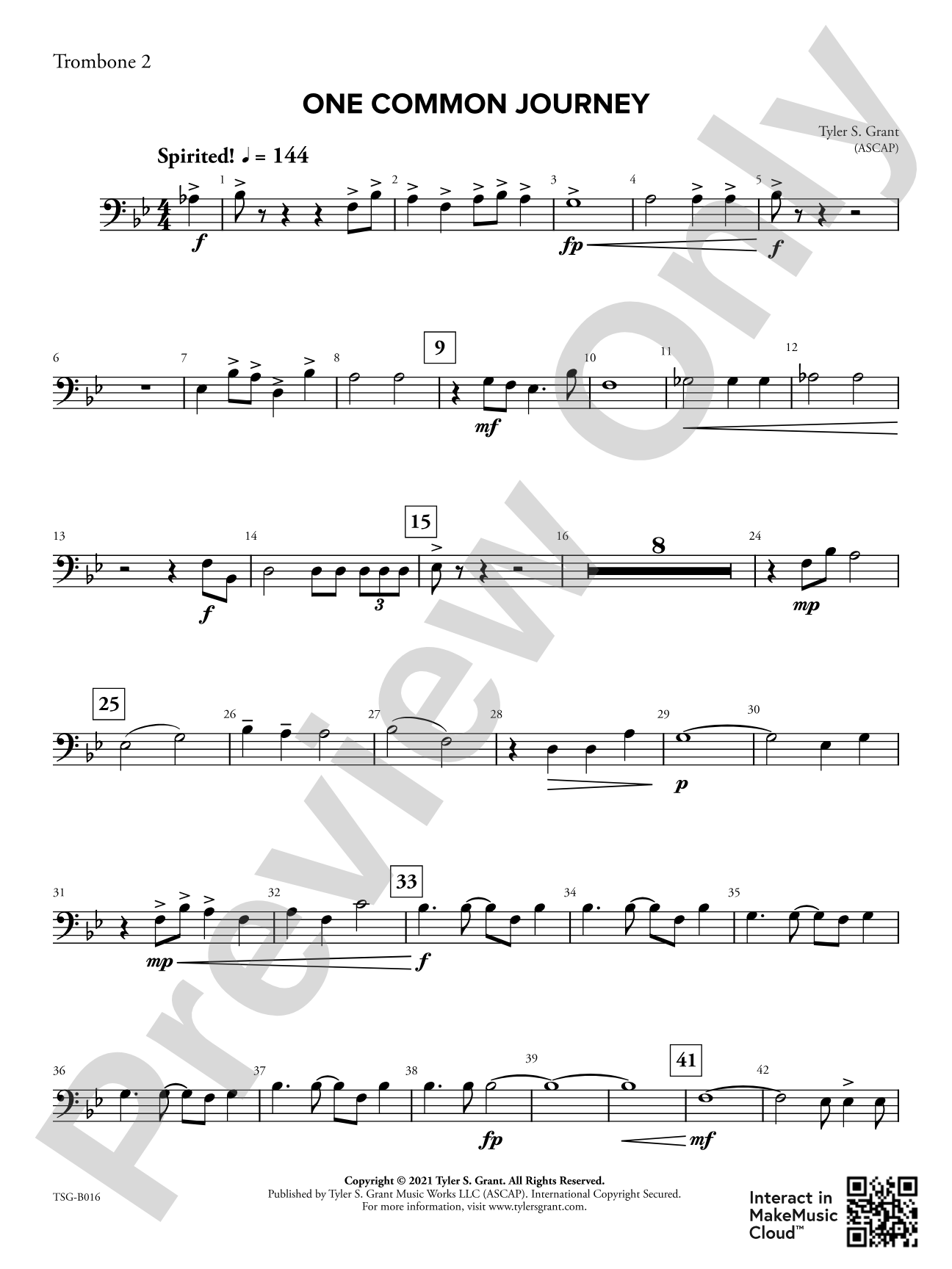One Common Journey: 2nd Trombone