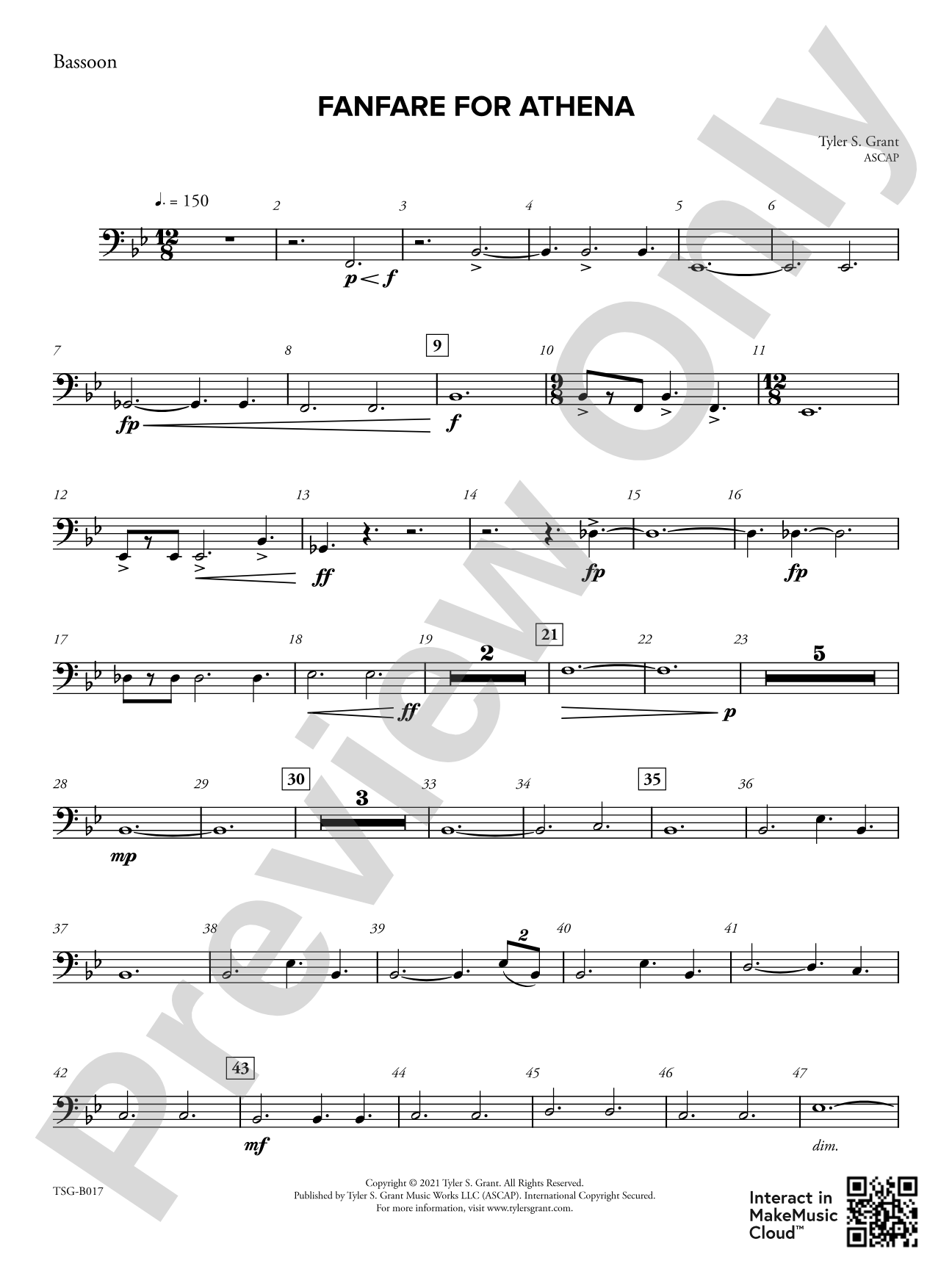 Fanfare for Athena: Bassoon