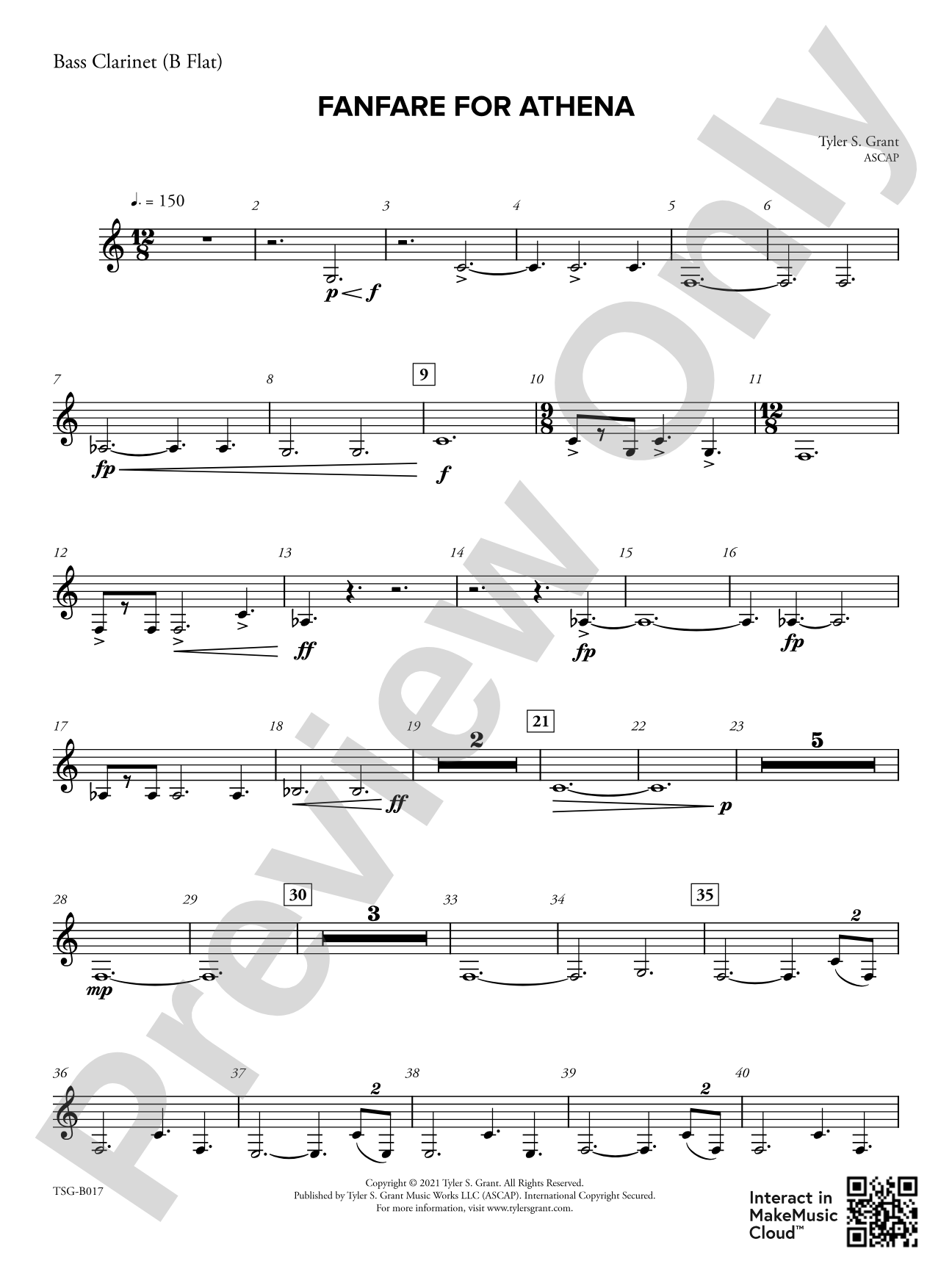 Fanfare for Athena: Bass Clarinet