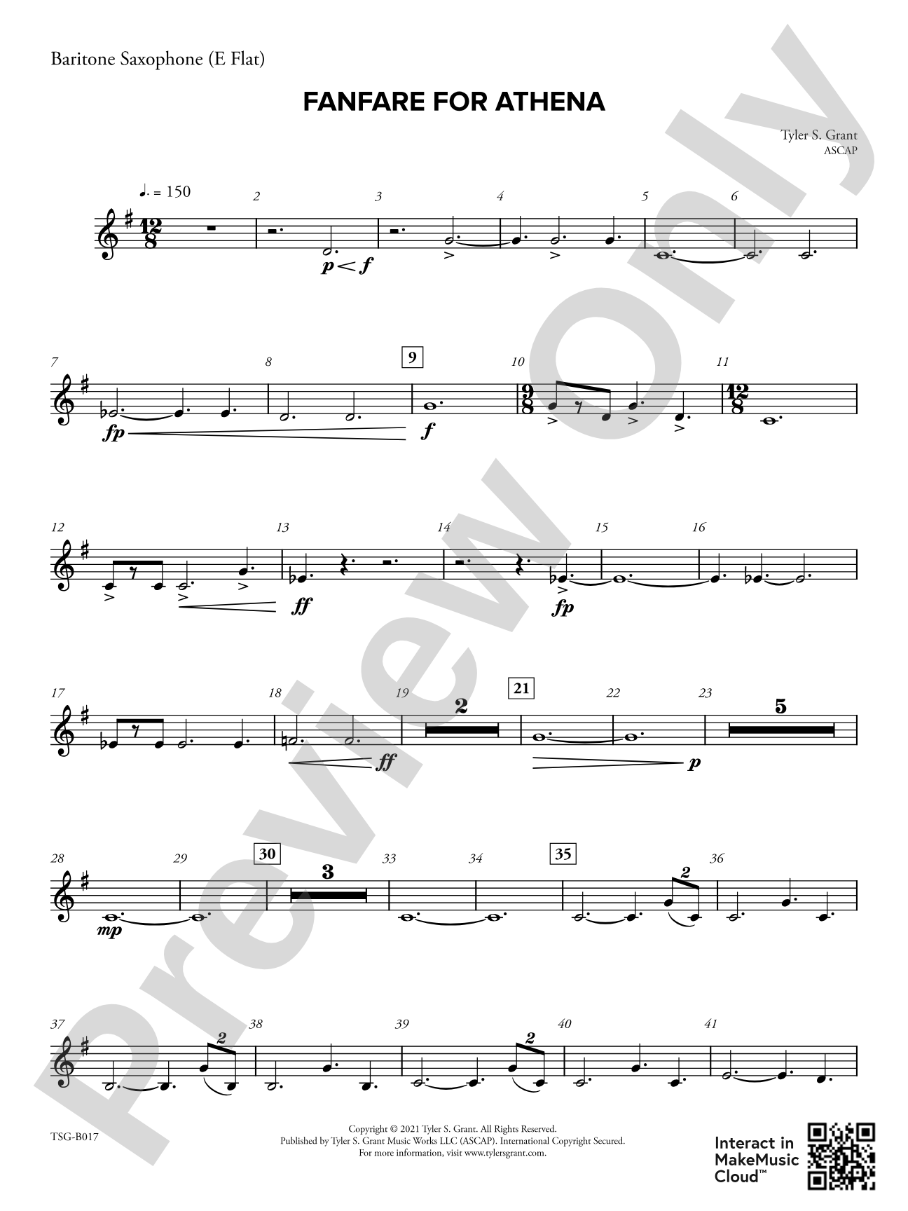 Fanfare for Athena: E-flat Baritone Saxophone