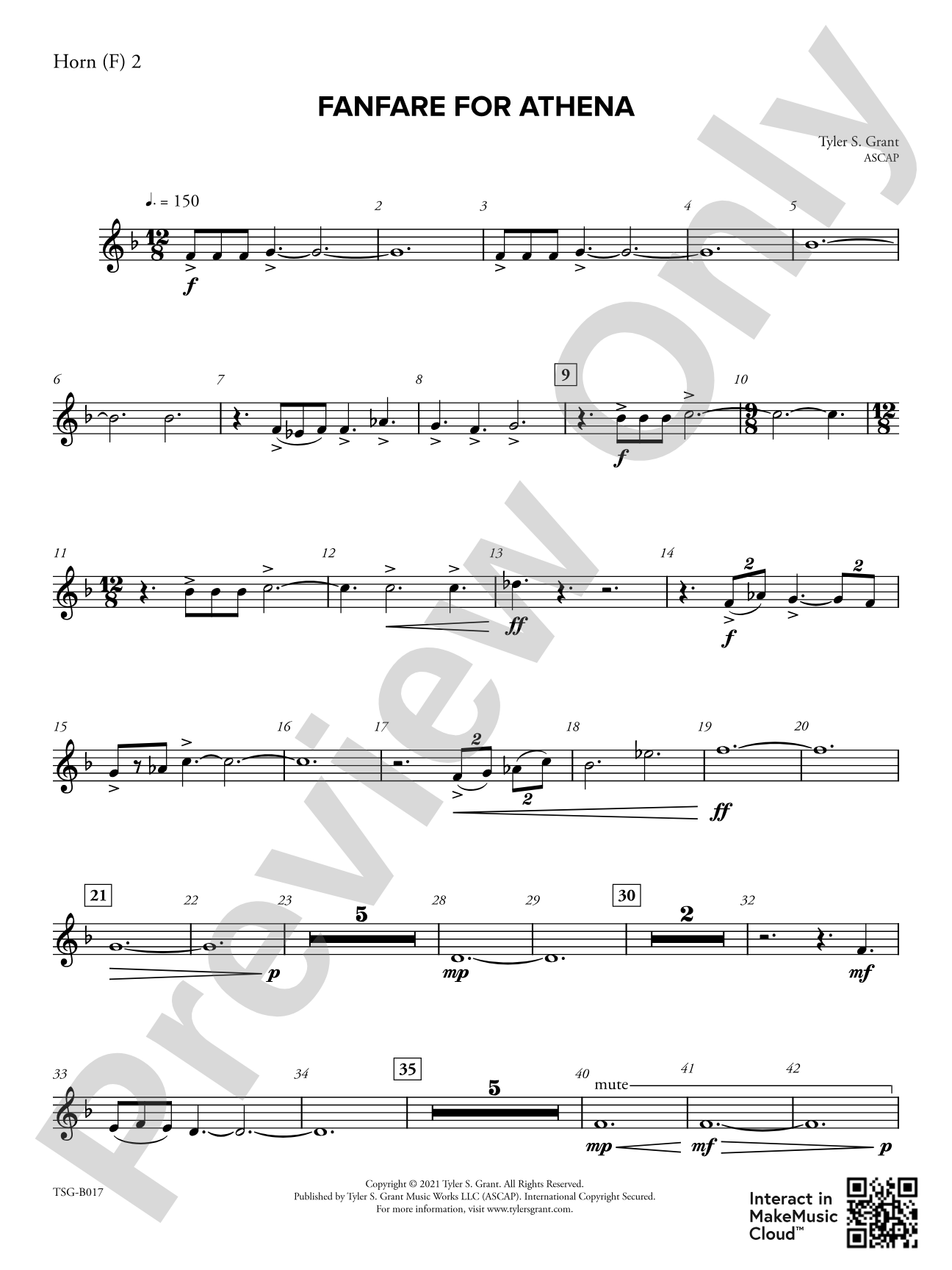 Fanfare for Athena: 2nd F Horn