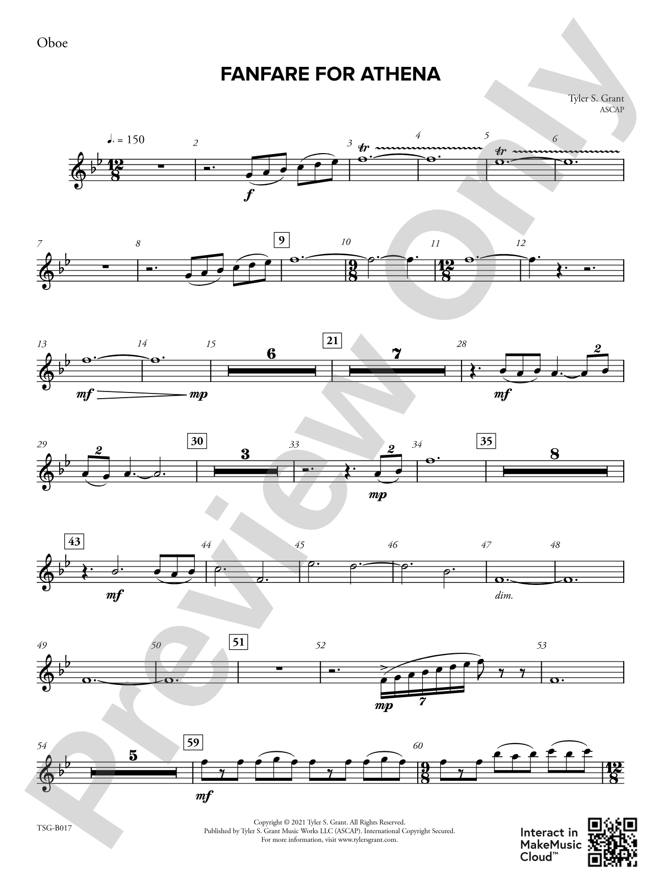 Fanfare for Athena: Oboe
