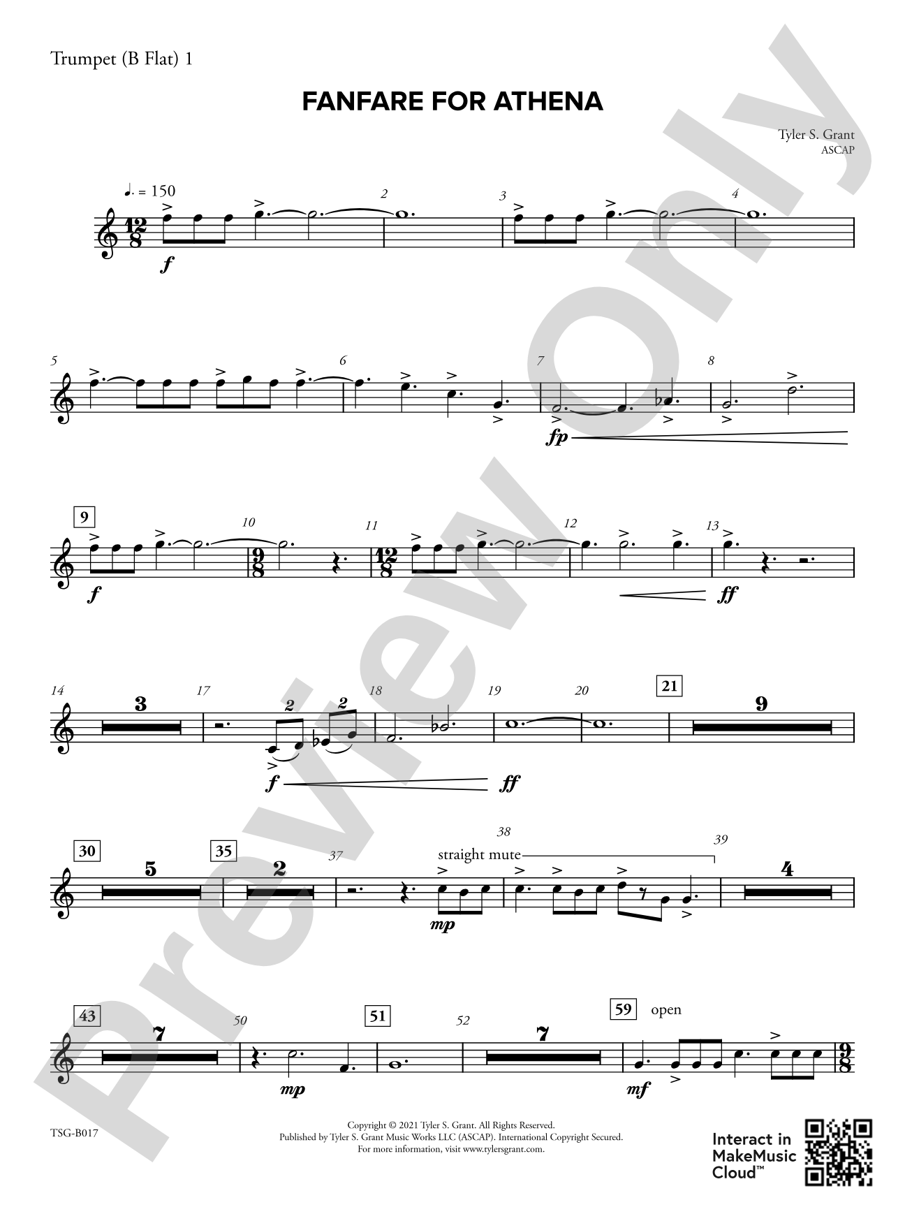Fanfare for Athena: 1st B-flat Trumpet