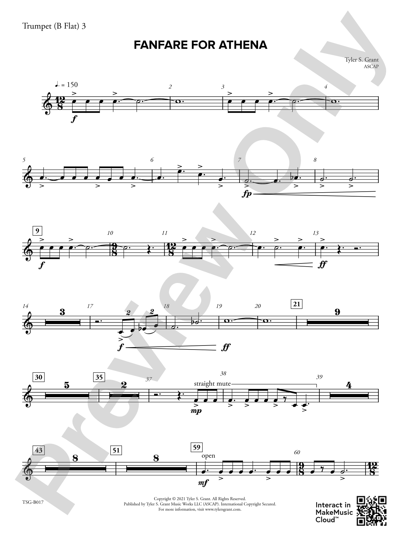 Fanfare for Athena: 3rd B-flat Trumpet