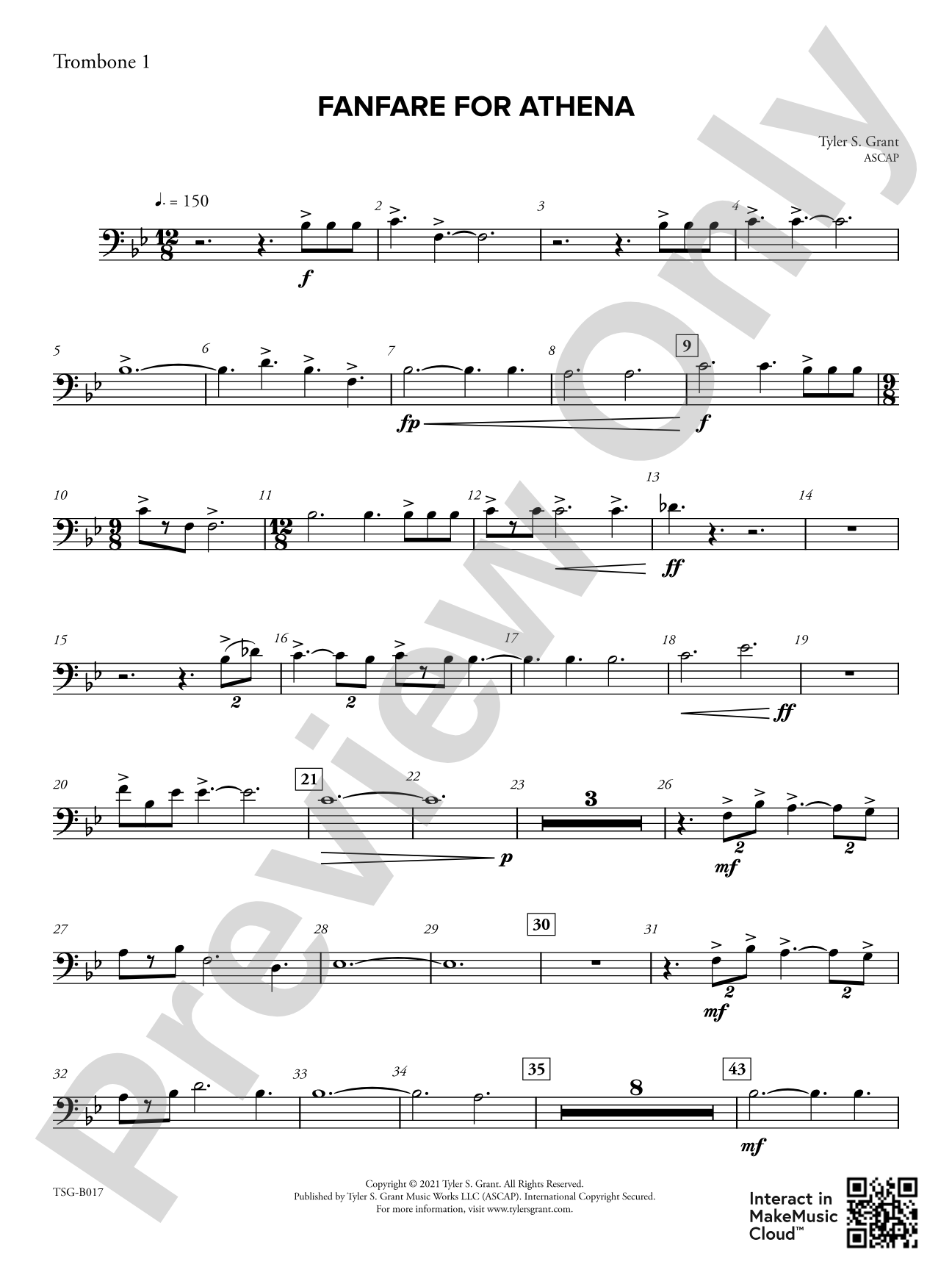 Fanfare for Athena: 1st Trombone