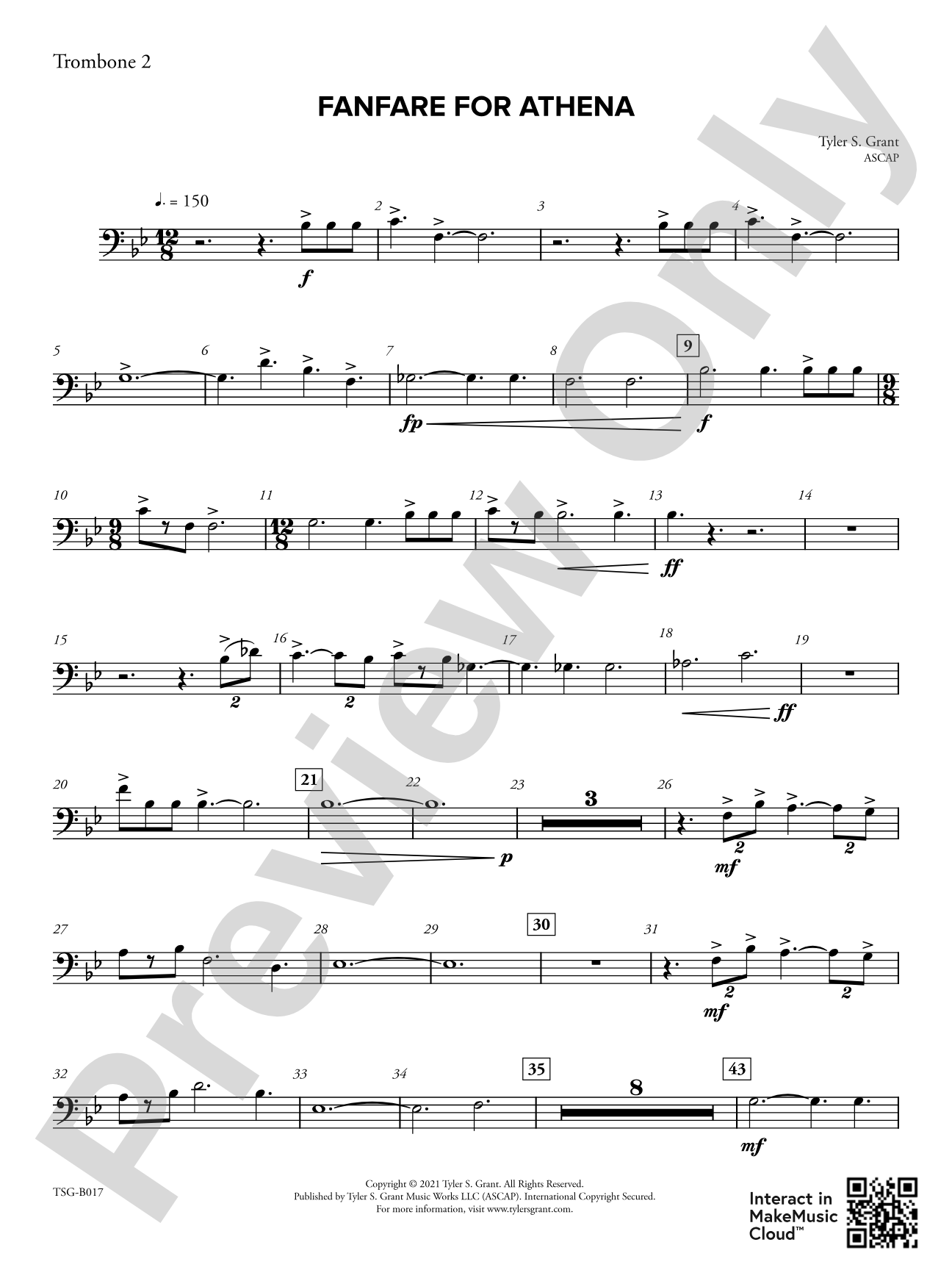 Fanfare for Athena: 2nd Trombone