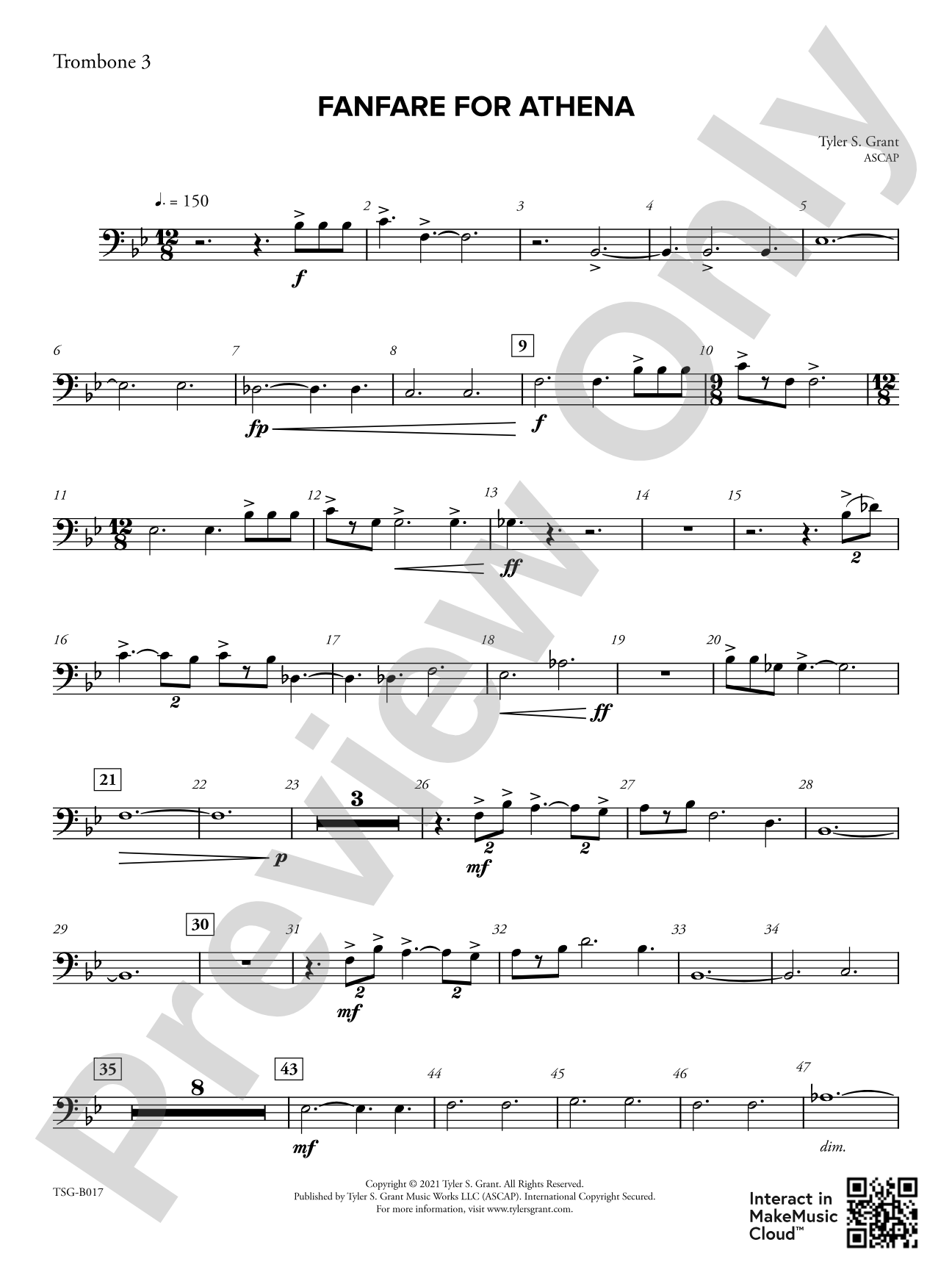 Fanfare for Athena: 3rd Trombone