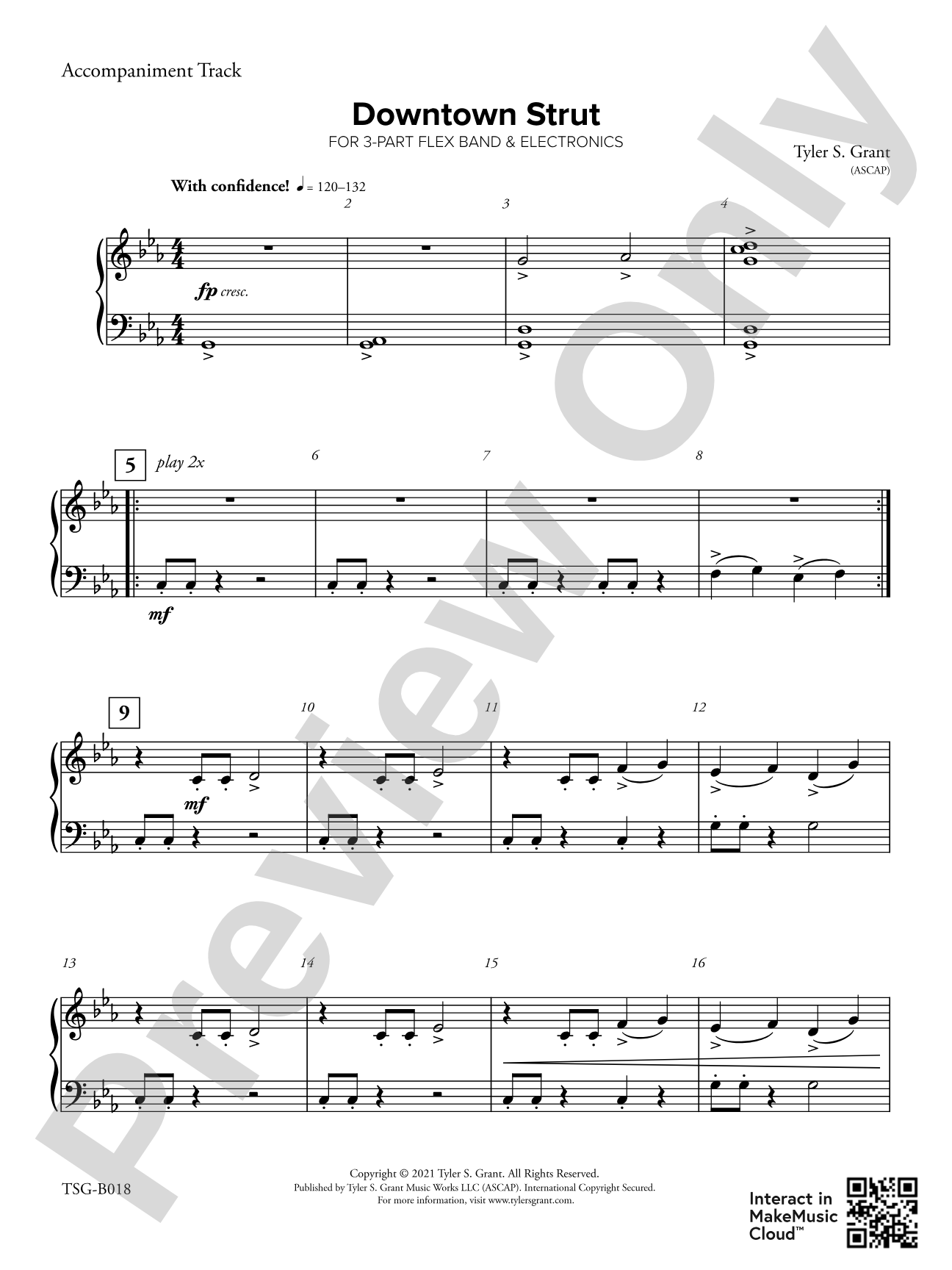 Downtown Strut: Piano Accompaniment