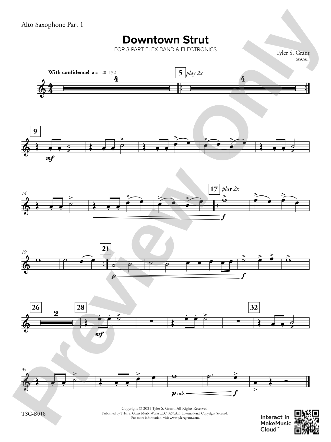 Downtown Strut: Part 1 - Alto Saxophone