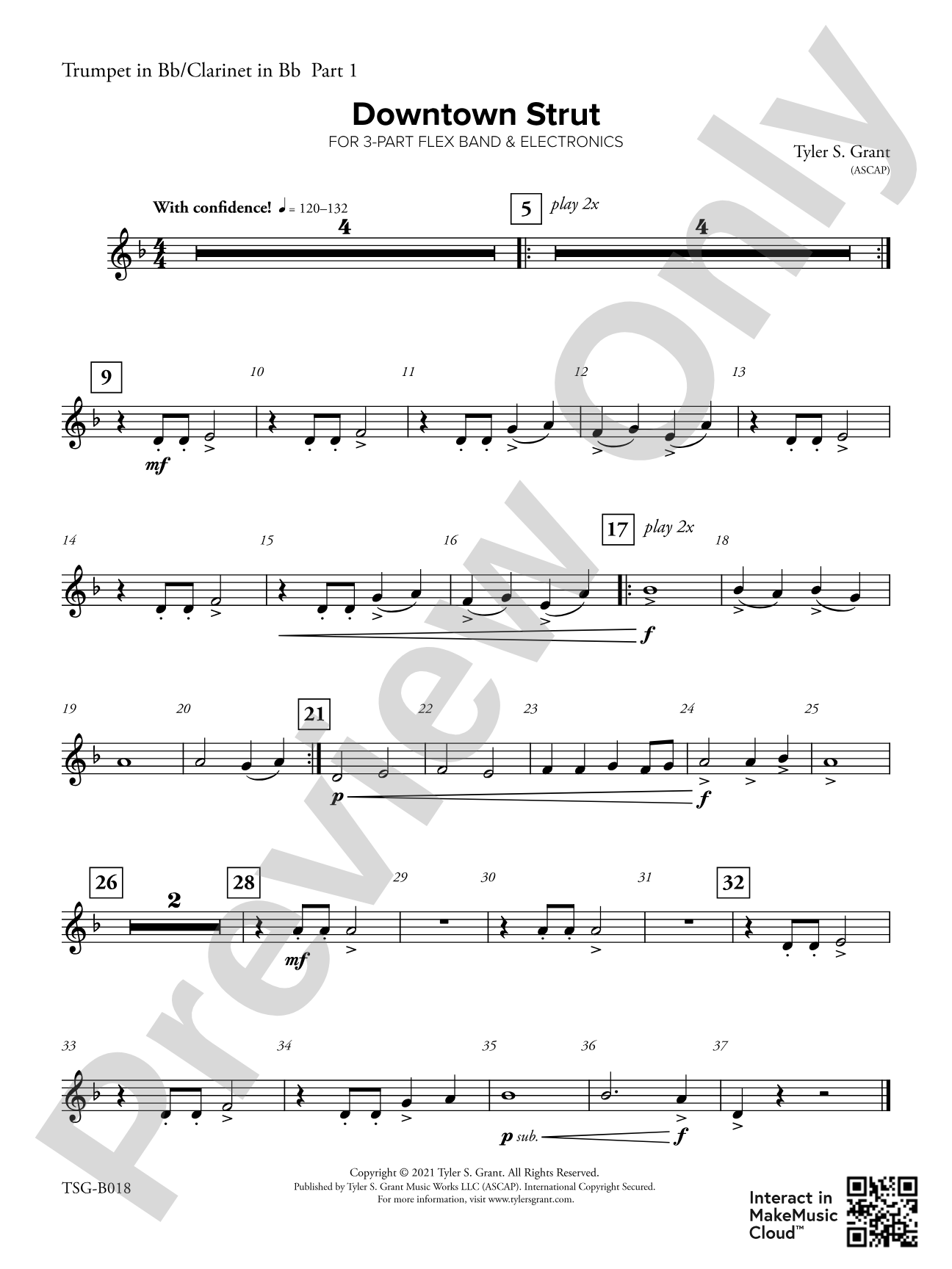 Downtown Strut: Part 1 - Trumpet/Clarinet
