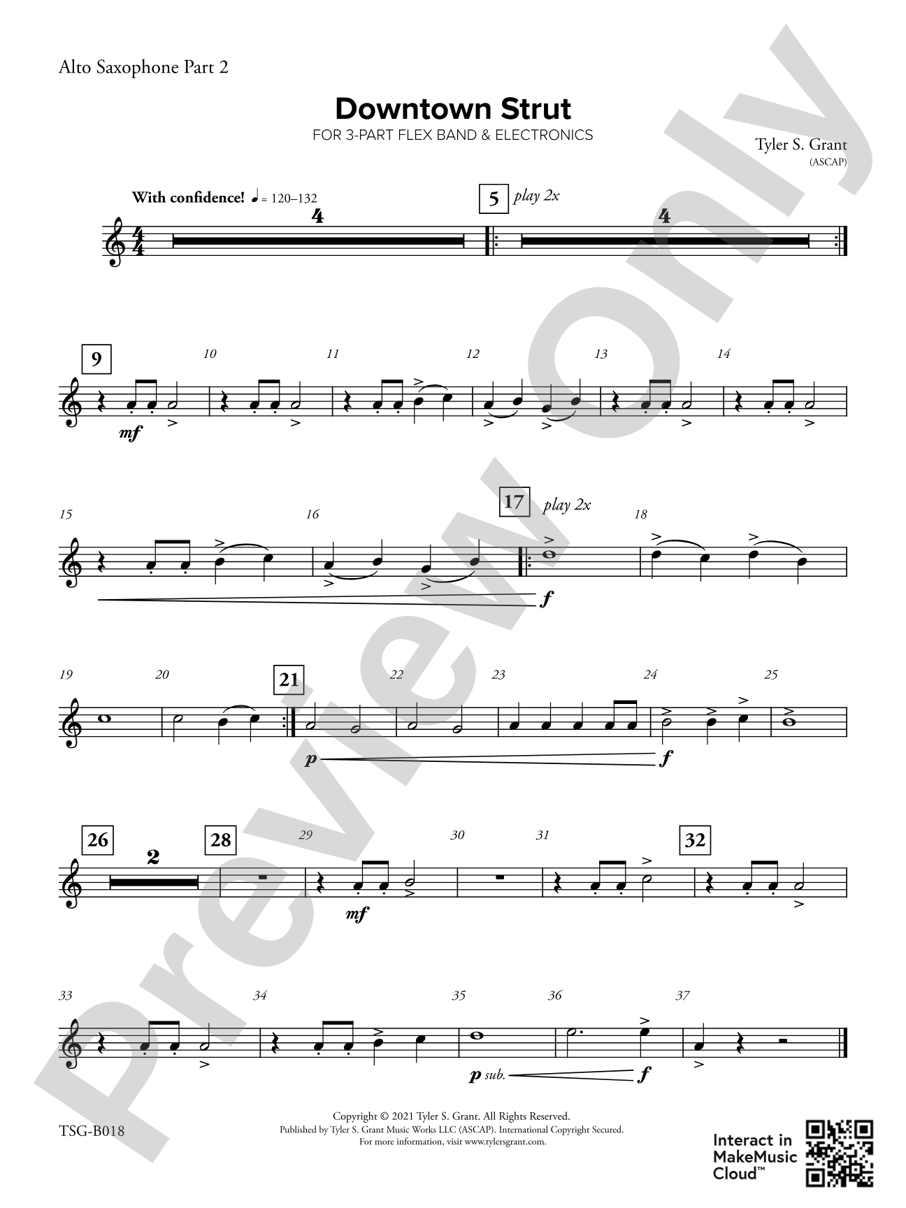 Downtown Strut: Part 2 - E-flat Alto Saxophone