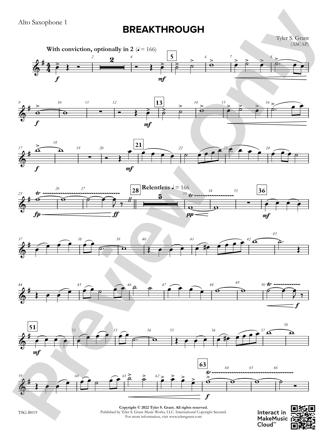 Breakthrough: 1st E-flat Alto Saxophone