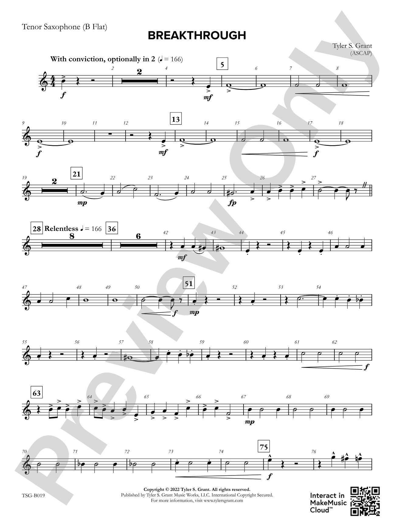 Breakthrough: B-flat Tenor Saxophone