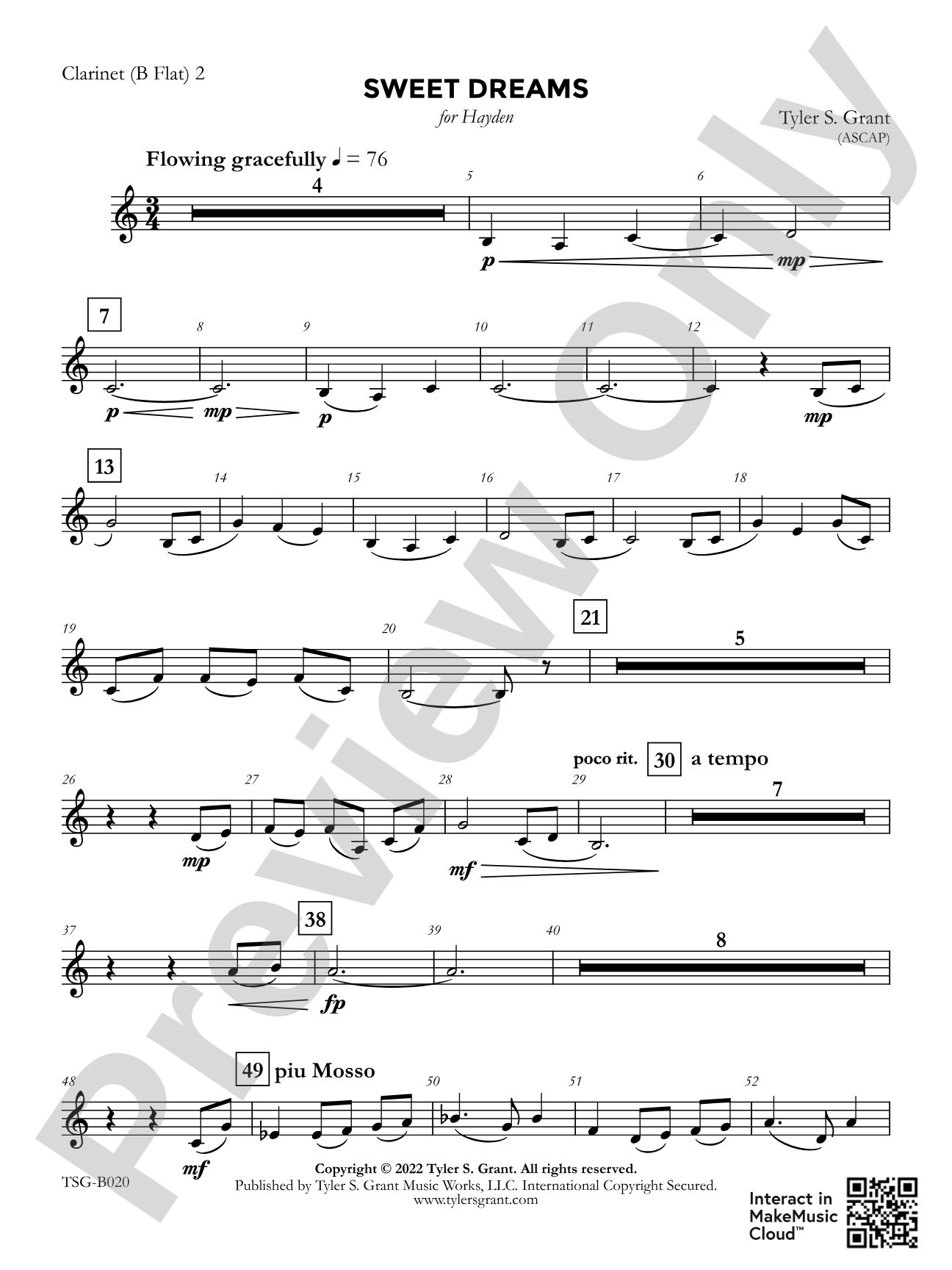 Sweet Dreams: 2nd B-flat Clarinet