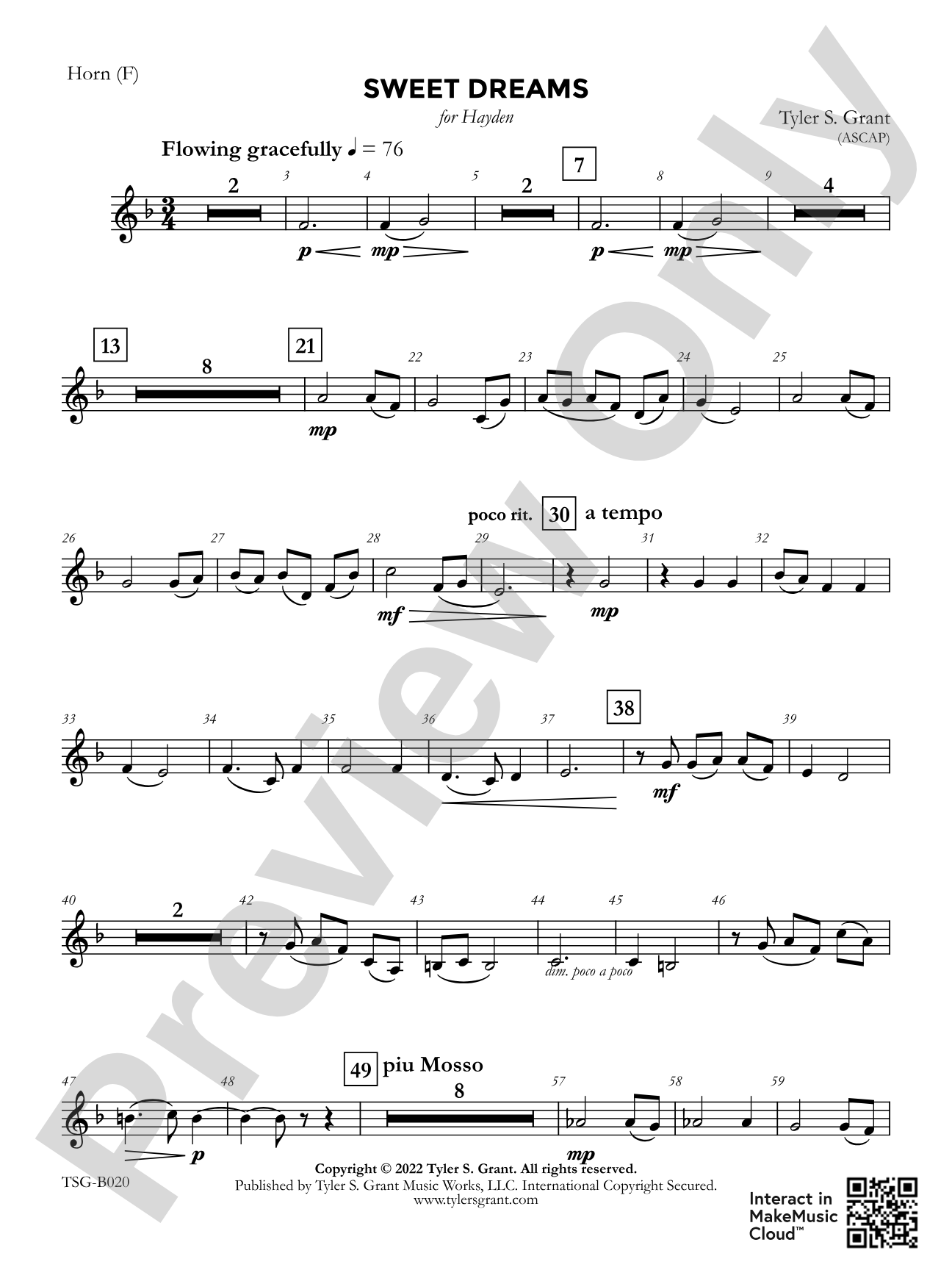 Sweet Dreams: 1st F Horn