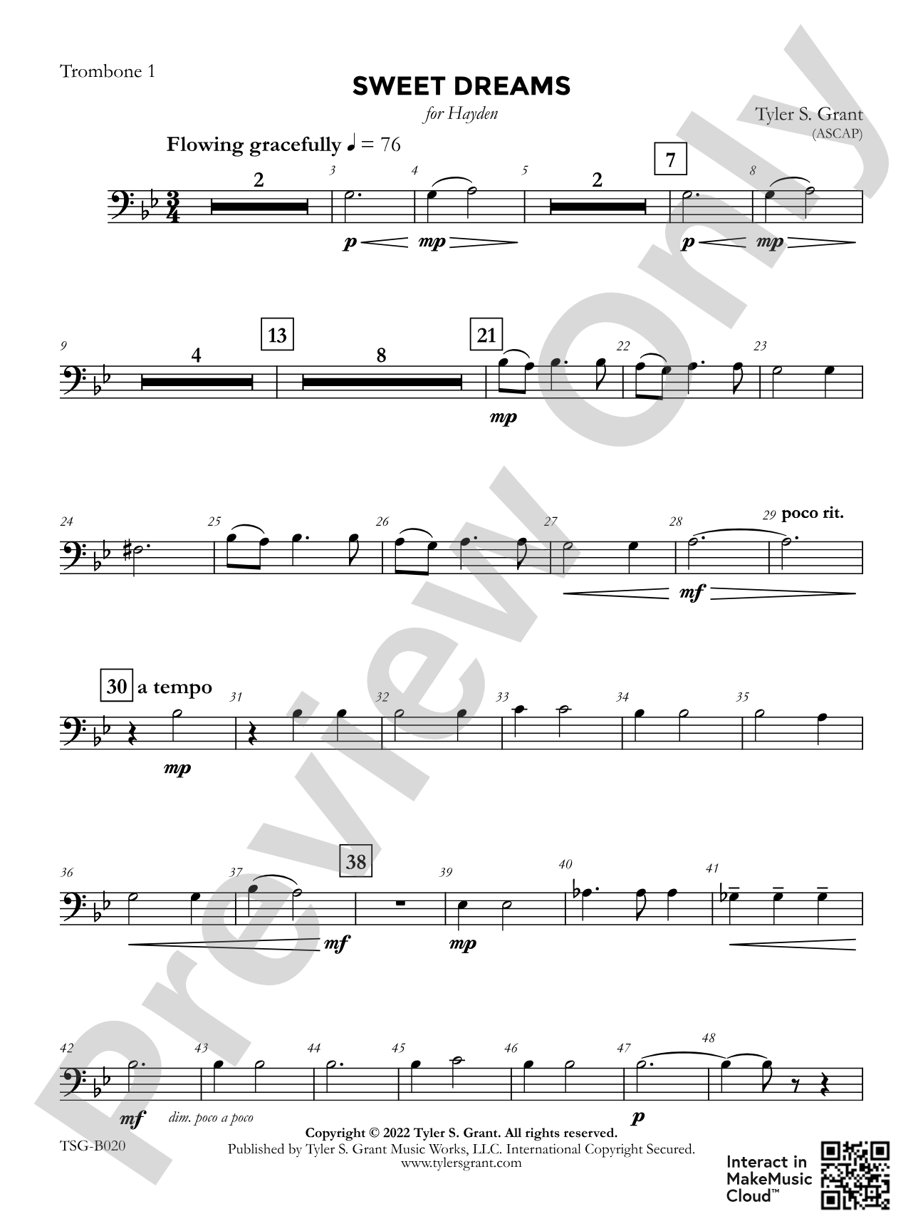 Sweet Dreams: 1st Trombone
