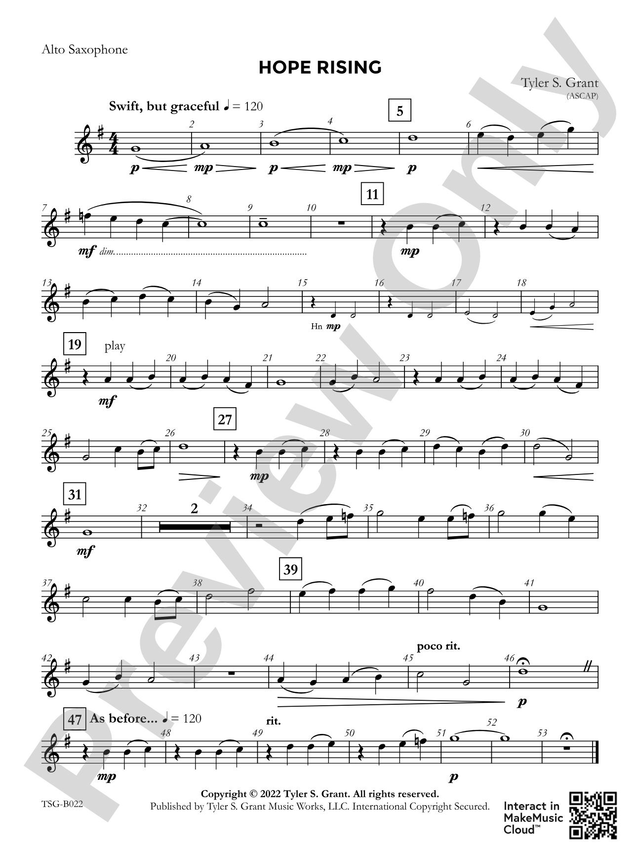 Hope Rising: 1st E-flat Alto Saxophone