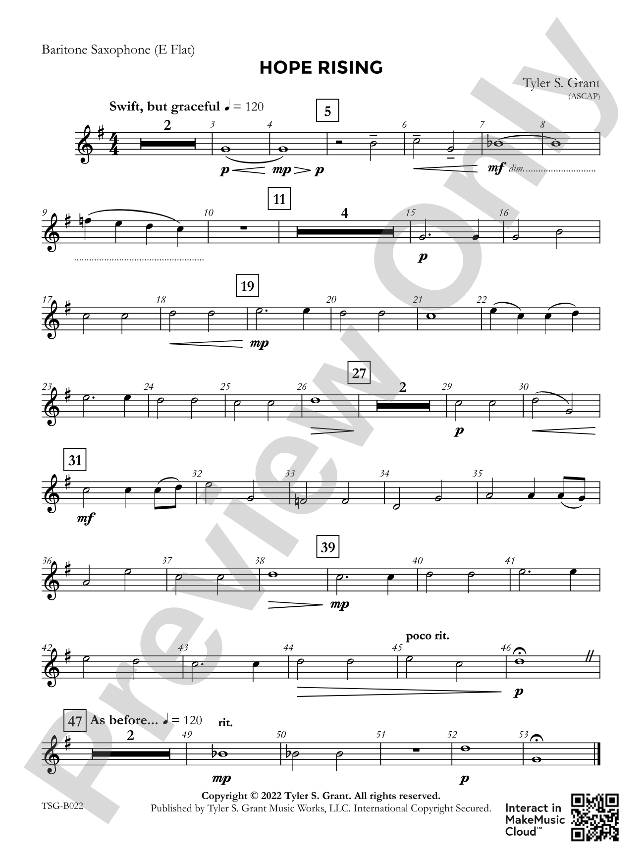 Hope Rising: E-flat Baritone Saxophone