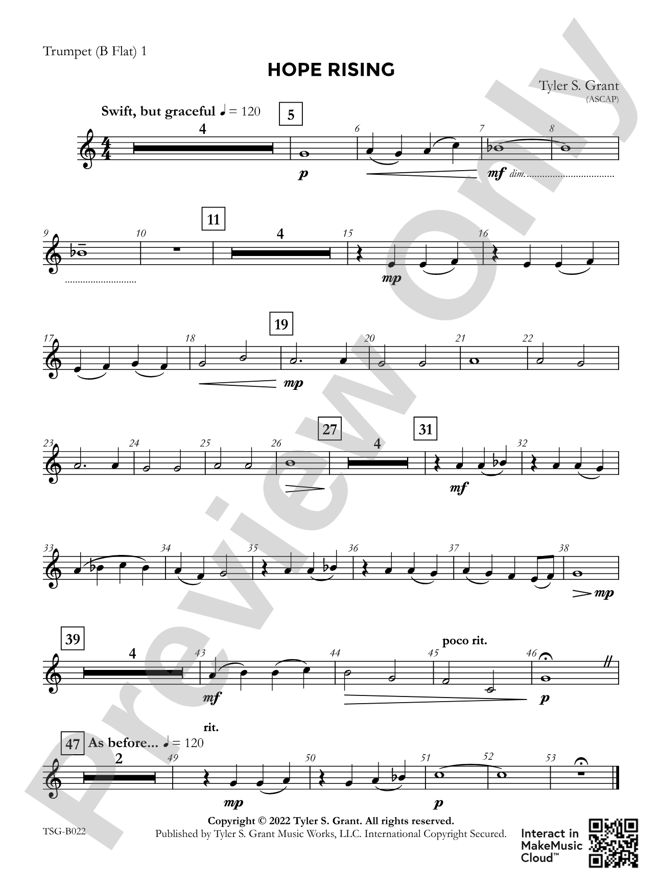 Hope Rising: 1st B-flat Trumpet