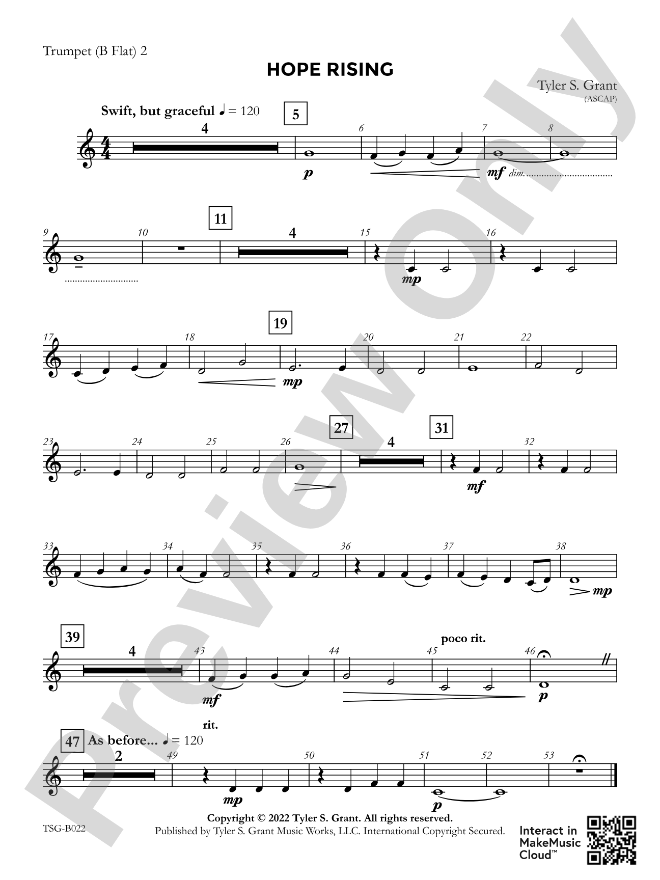 Hope Rising: 2nd B-flat Trumpet