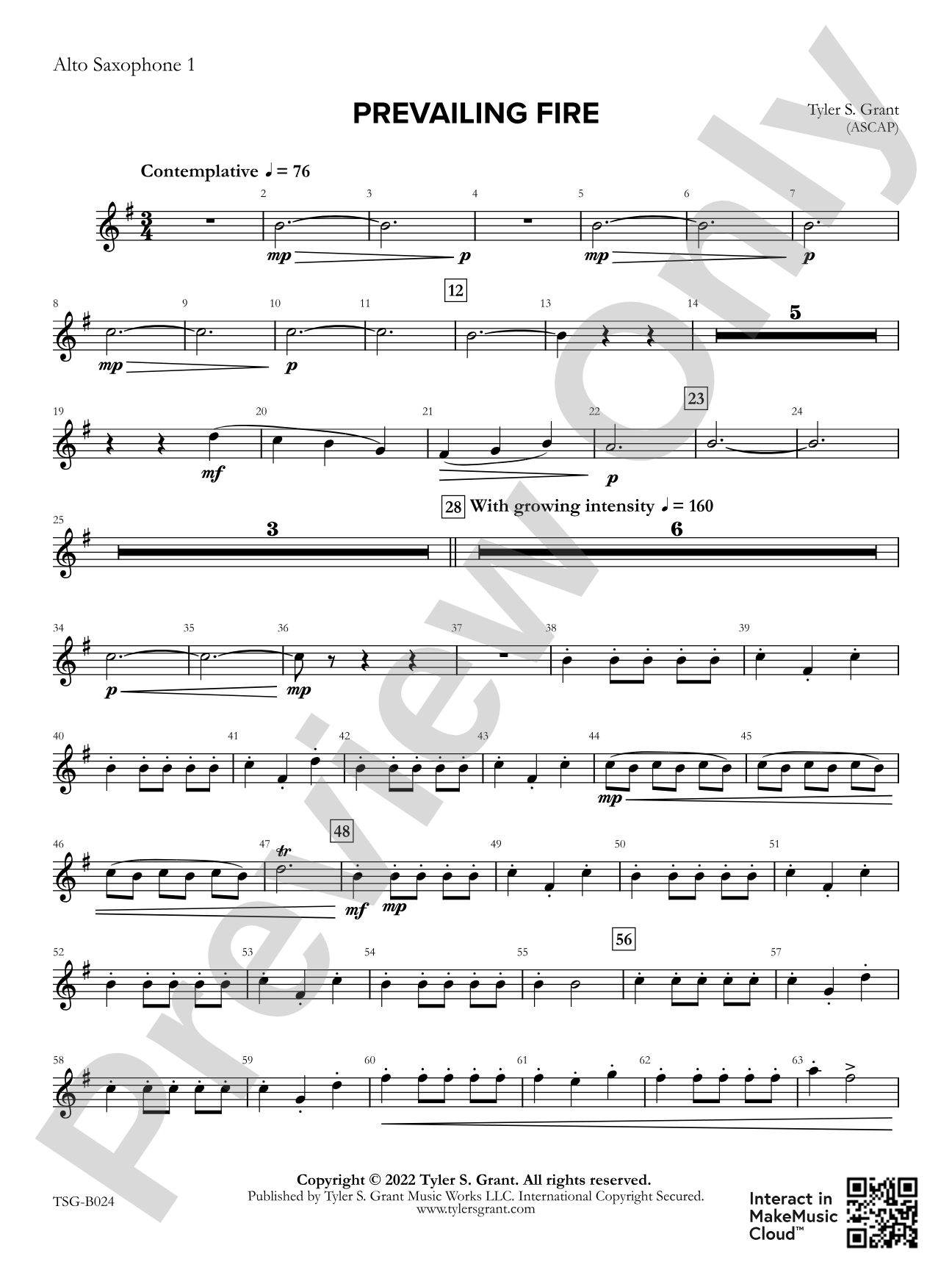 Prevailing Fire: 1st E-flat Alto Saxophone