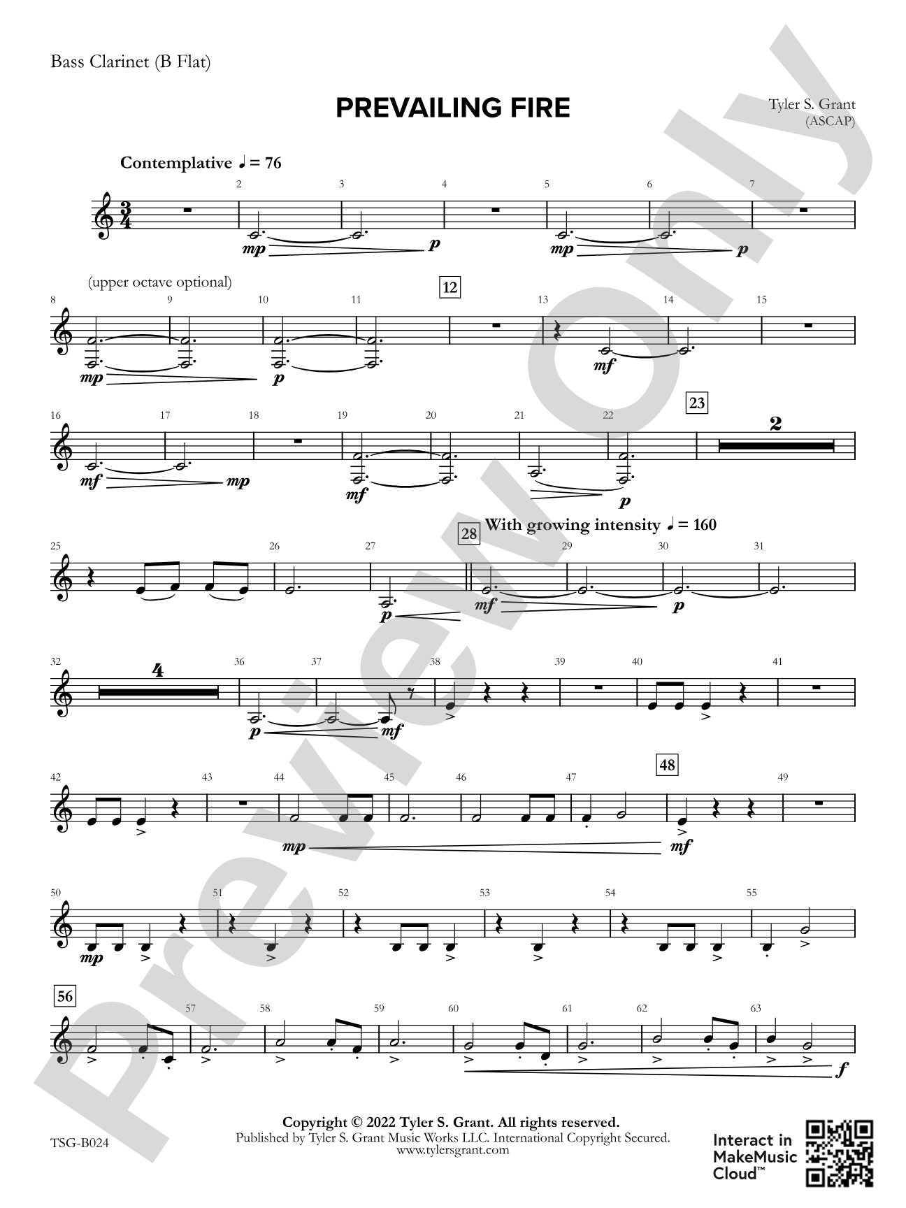 Prevailing Fire: Bass Clarinet