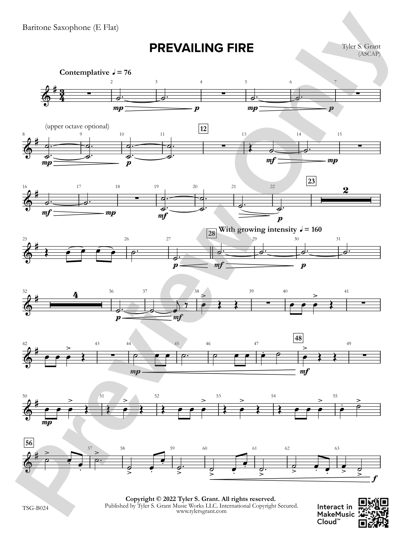 Prevailing Fire: E-flat Baritone Saxophone
