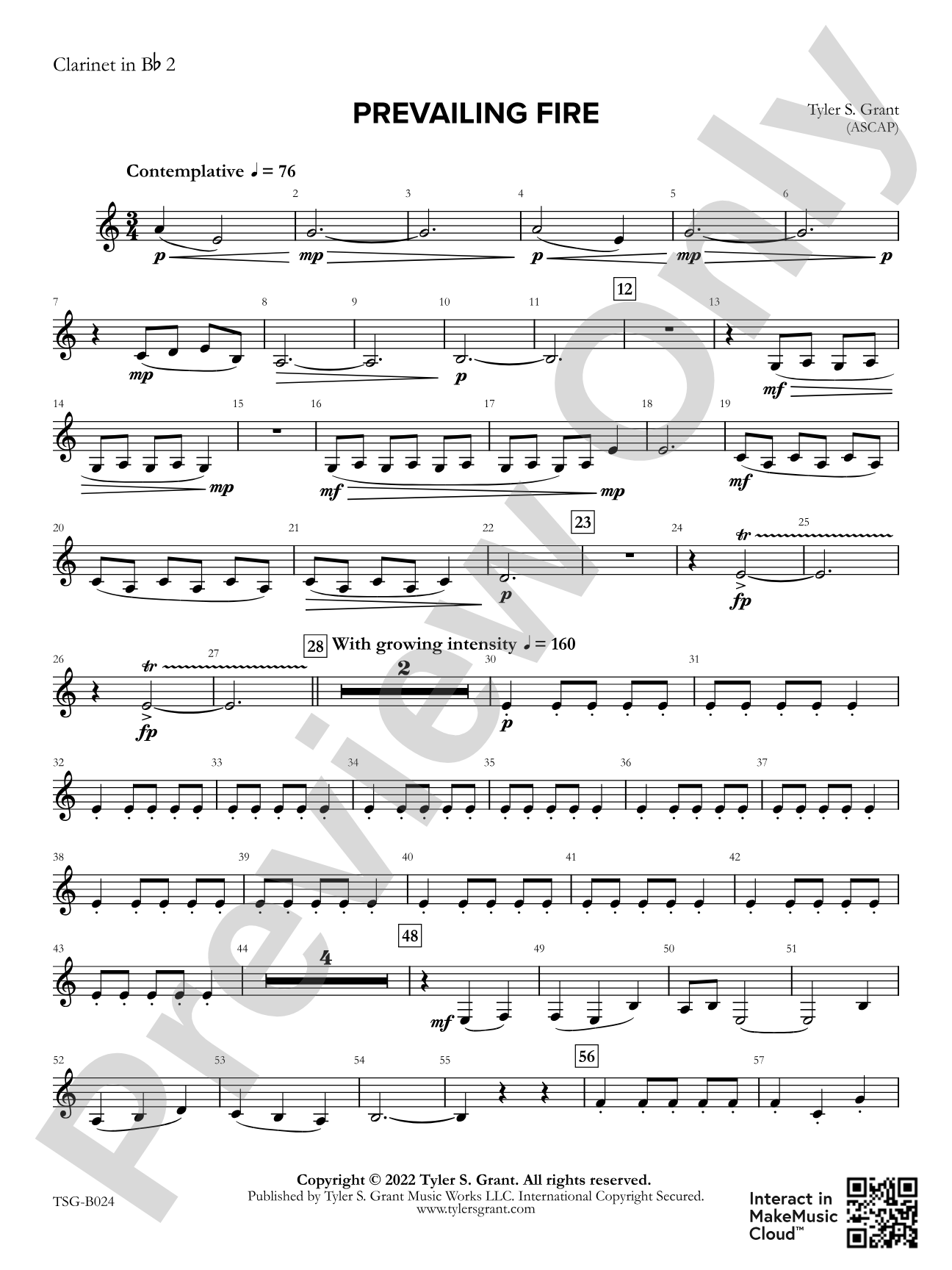 Prevailing Fire: 2nd B-flat Clarinet