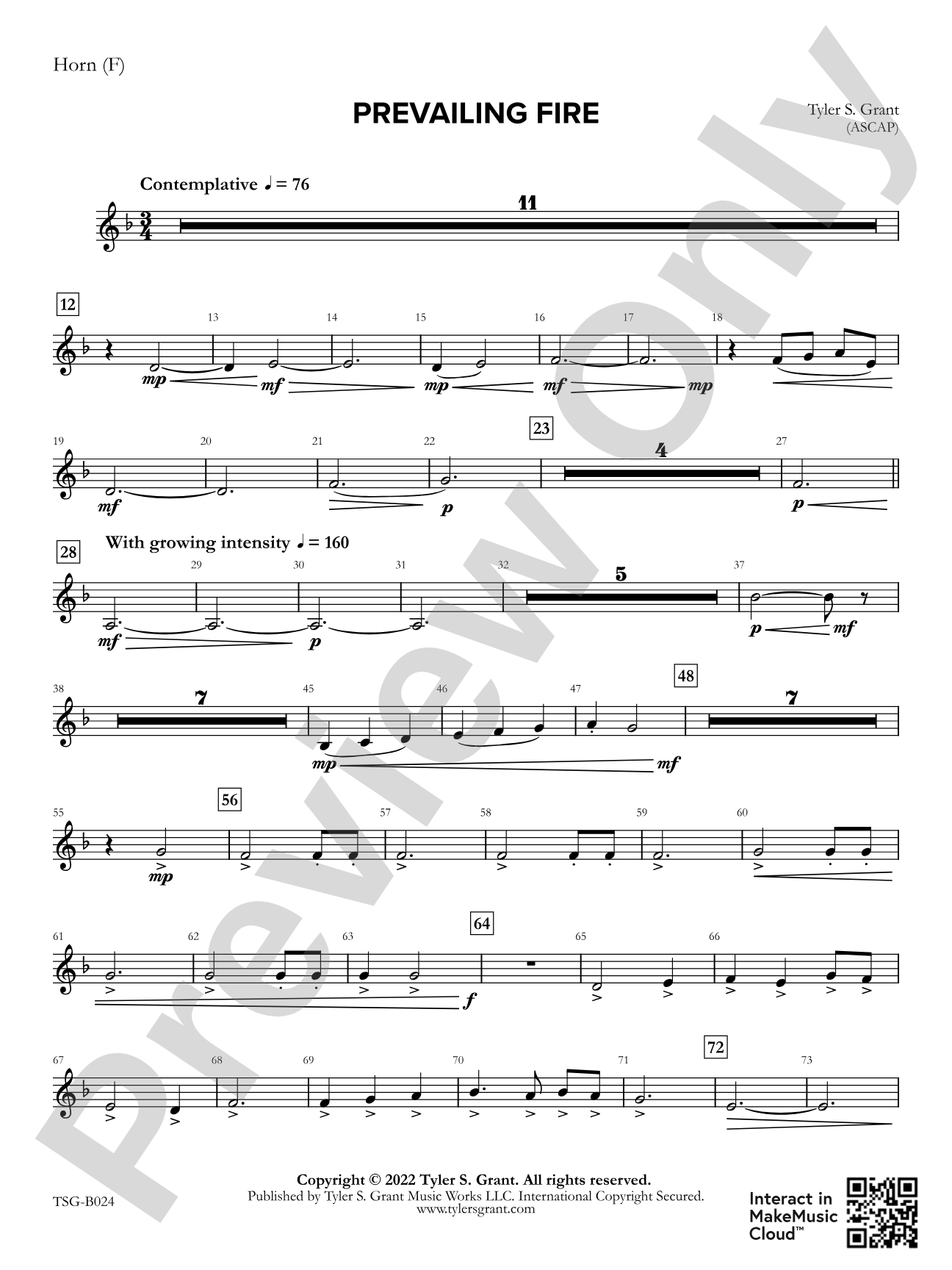 Prevailing Fire: 1st F Horn