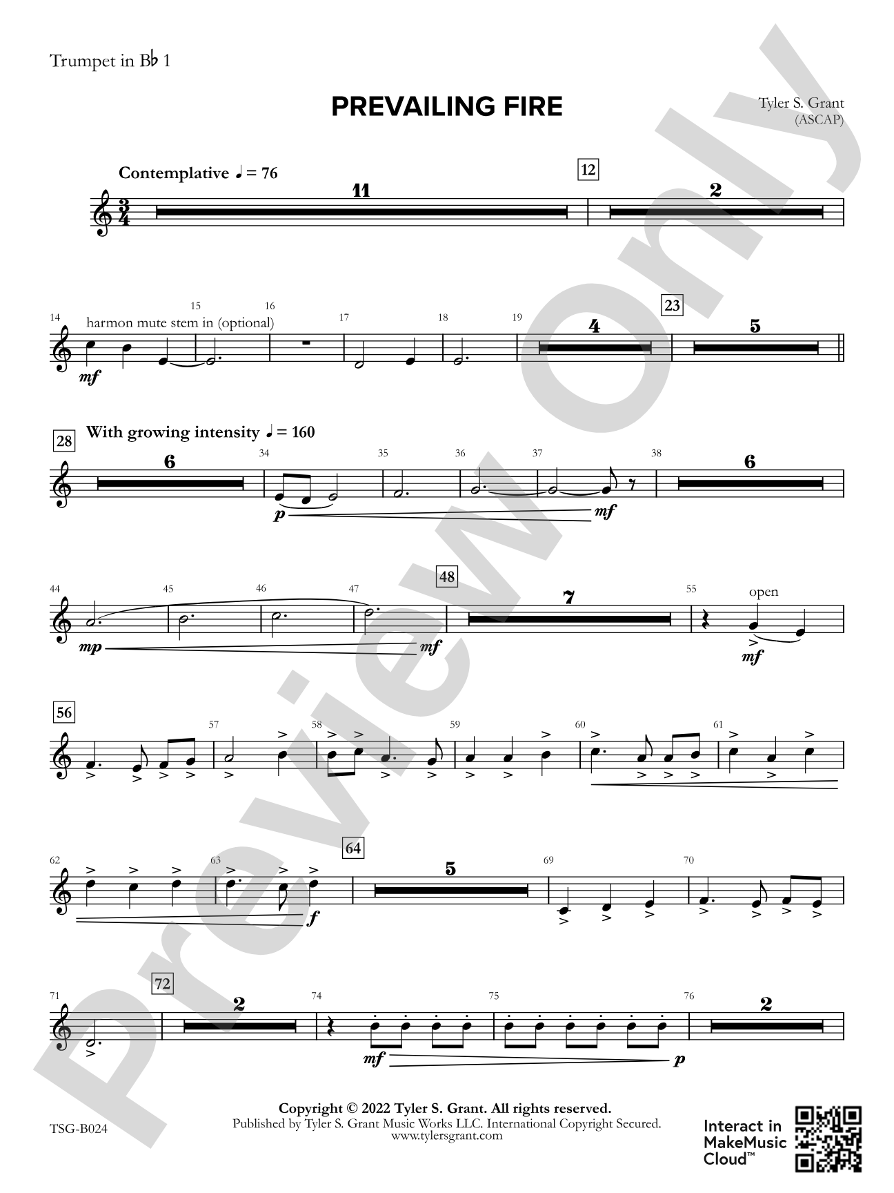Prevailing Fire: 1st B-flat Trumpet