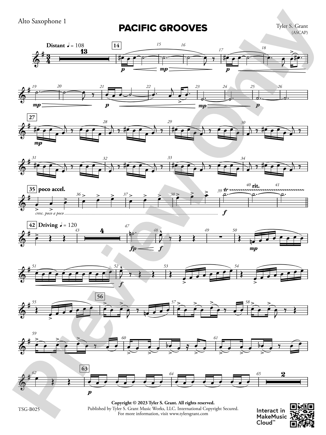 Pacific Grooves: 1st E-flat Alto Saxophone