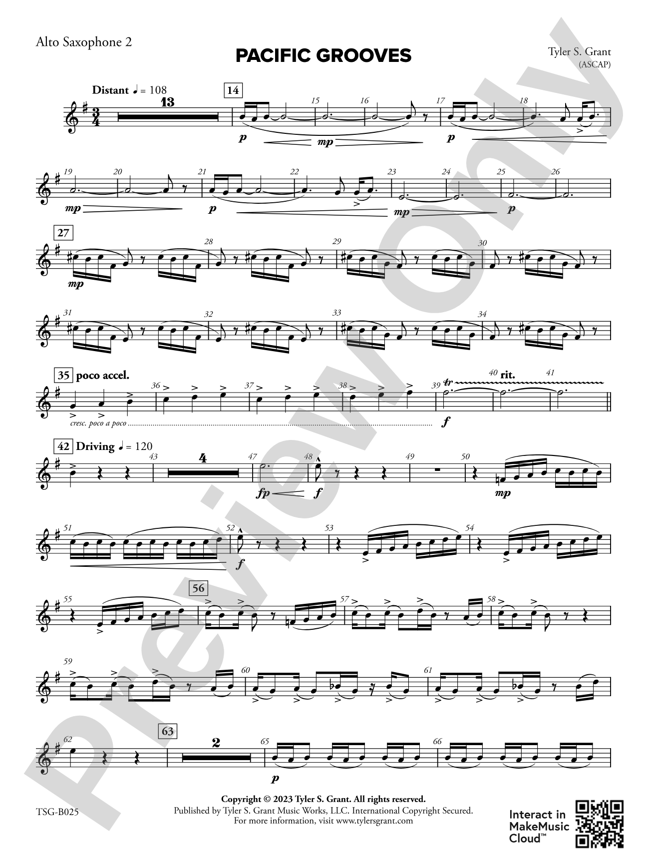 Pacific Grooves: 2nd E-flat Alto Saxophone