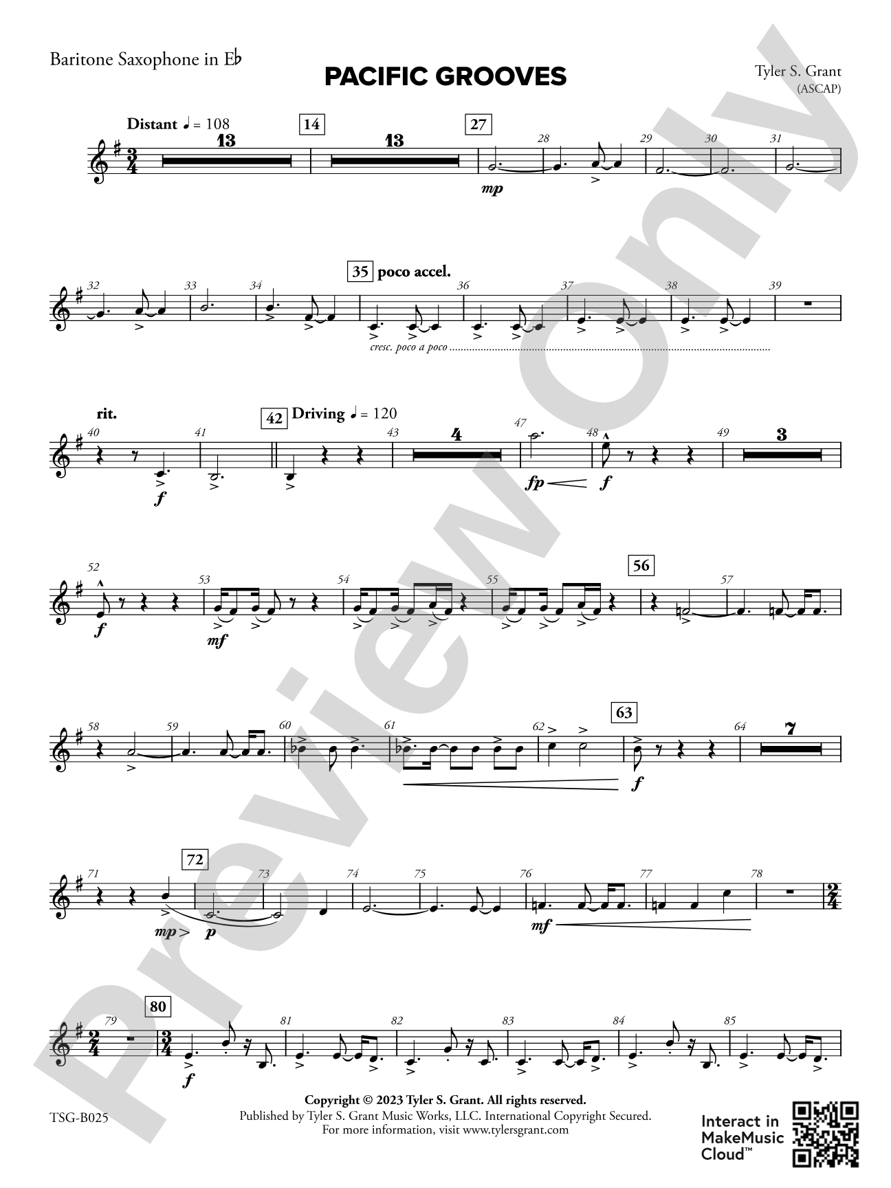 Pacific Grooves: E-flat Baritone Saxophone
