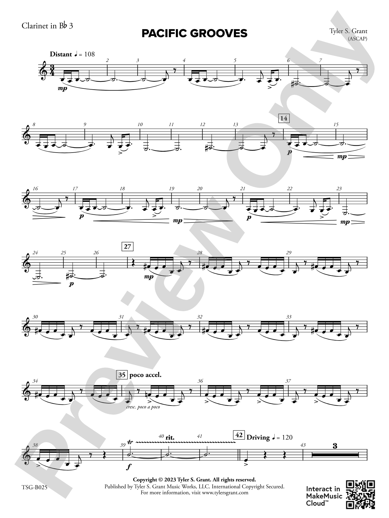 Pacific Grooves: 3rd B-flat Clarinet