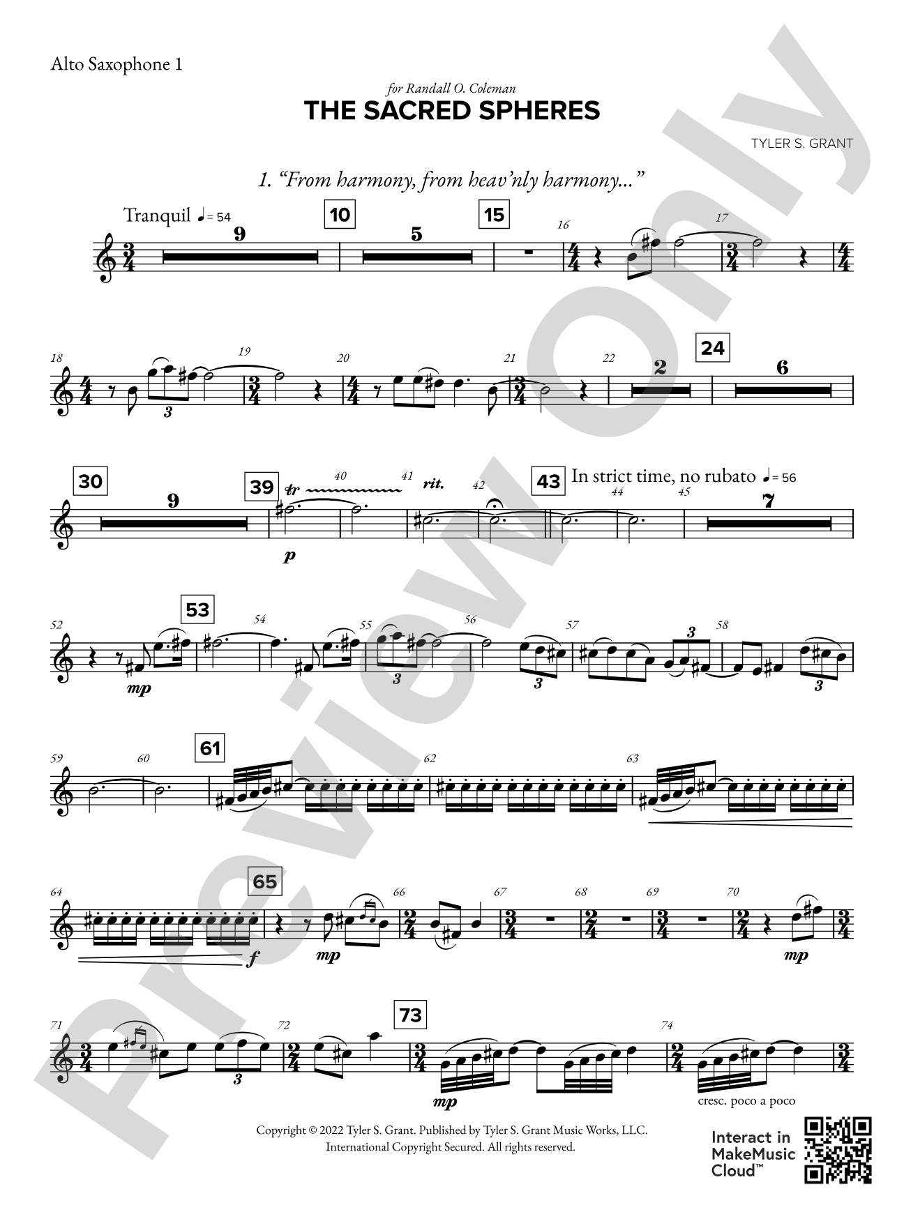 The Sacred Spheres: 1st E-flat Alto Saxophone
