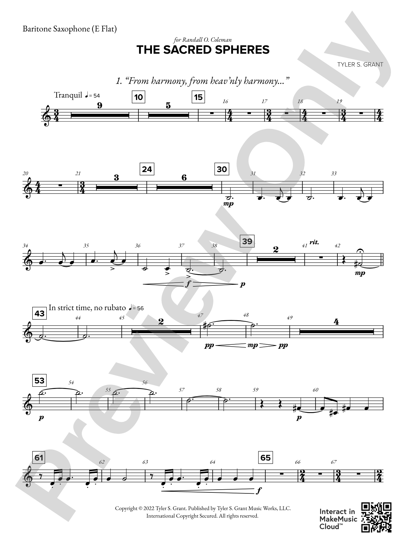 The Sacred Spheres: E-flat Baritone Saxophone