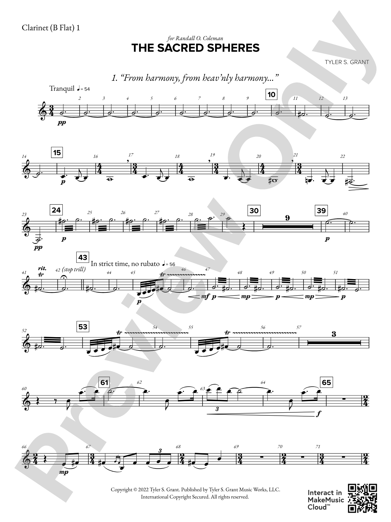 The Sacred Spheres: 1st B-flat Clarinet