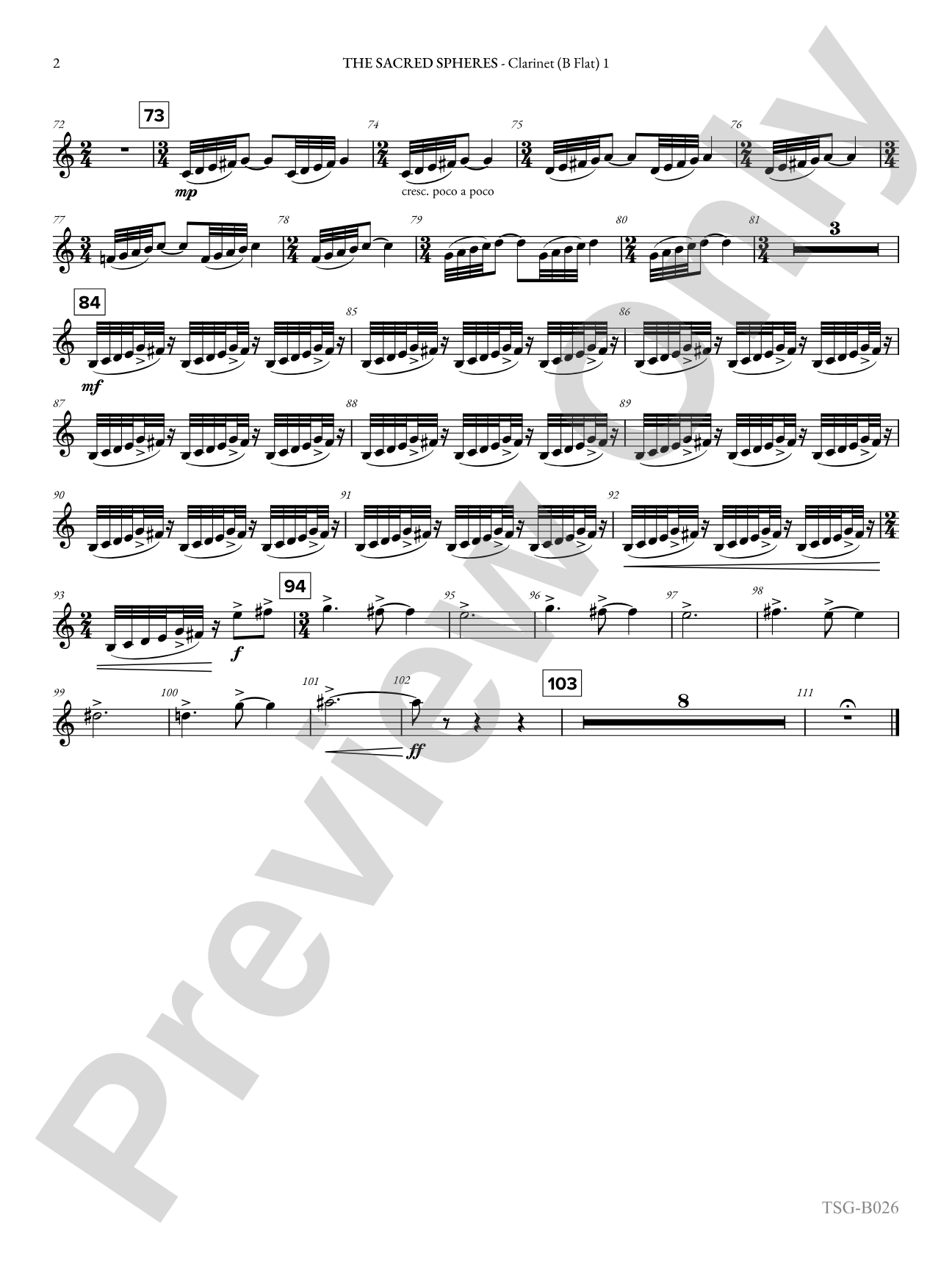 The Sacred Spheres: 1st B-flat Clarinet