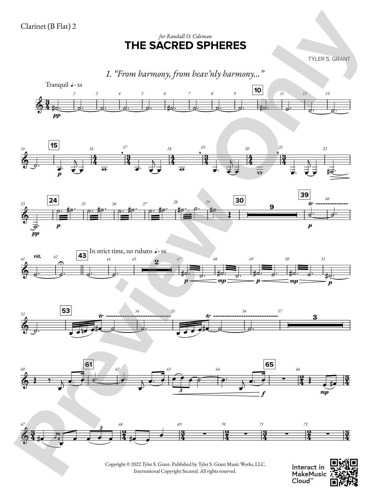The Sacred Spheres: 2nd B-flat Clarinet