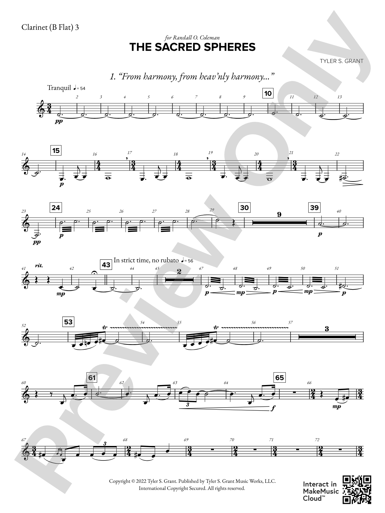 The Sacred Spheres: 3rd B-flat Clarinet