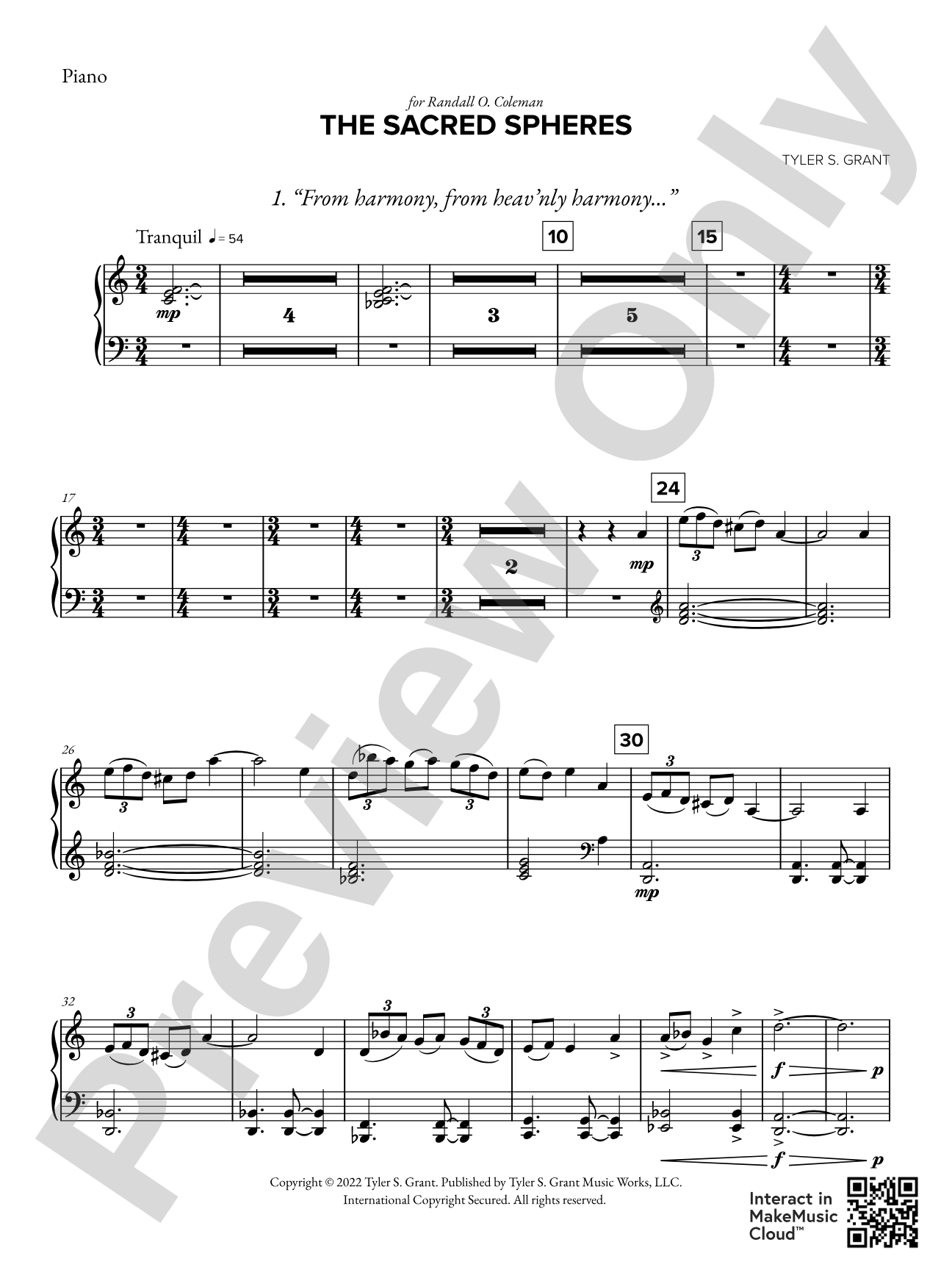 The Sacred Spheres: Piano Accompaniment