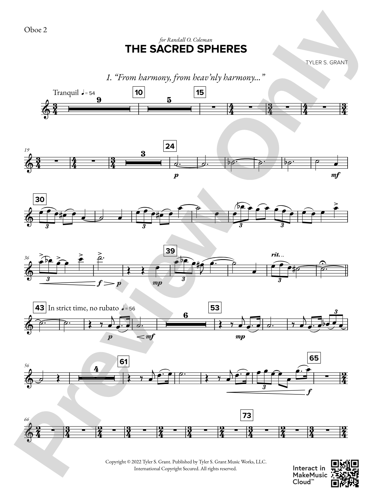 The Sacred Spheres: 2nd Oboe