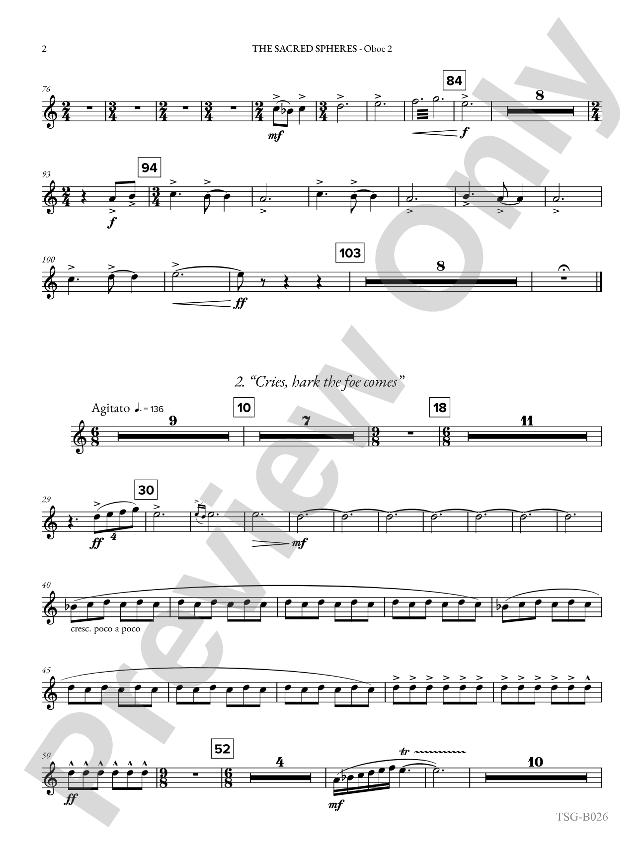 The Sacred Spheres: 2nd Oboe